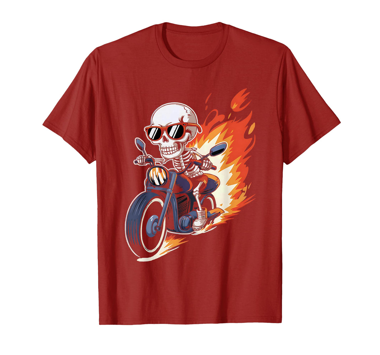 Halloween Skeleton Funny Motorcycle Bikers for Teens Boys T-Shirt