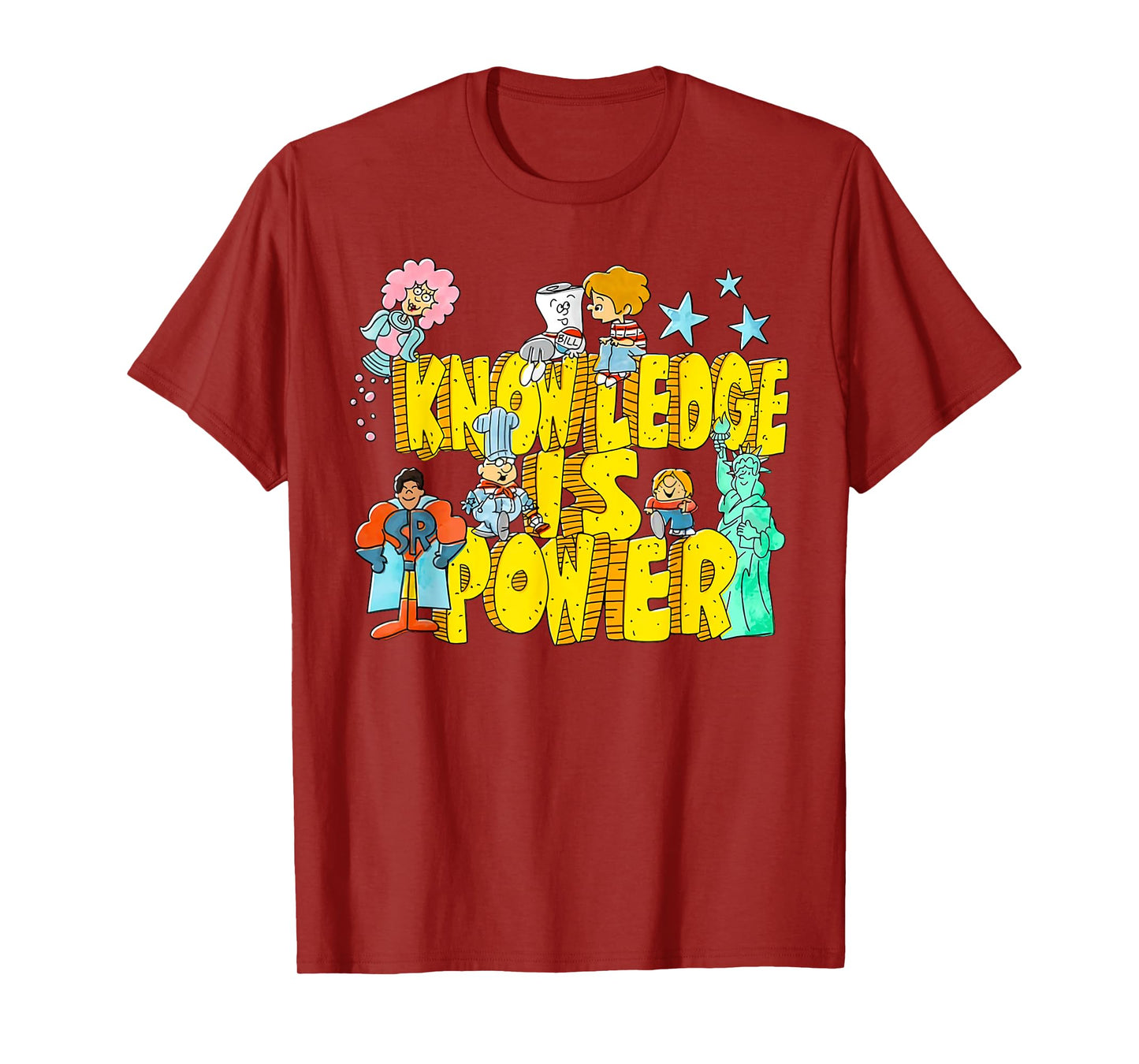 Knowledge Is Power Womens Graphic Kids Humor Teacher Gift T-Shirt