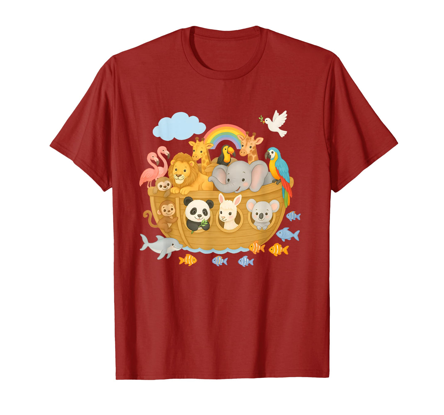 Cute Archa Noah Animal Boat – Bible Story Kids Design T-Shirt