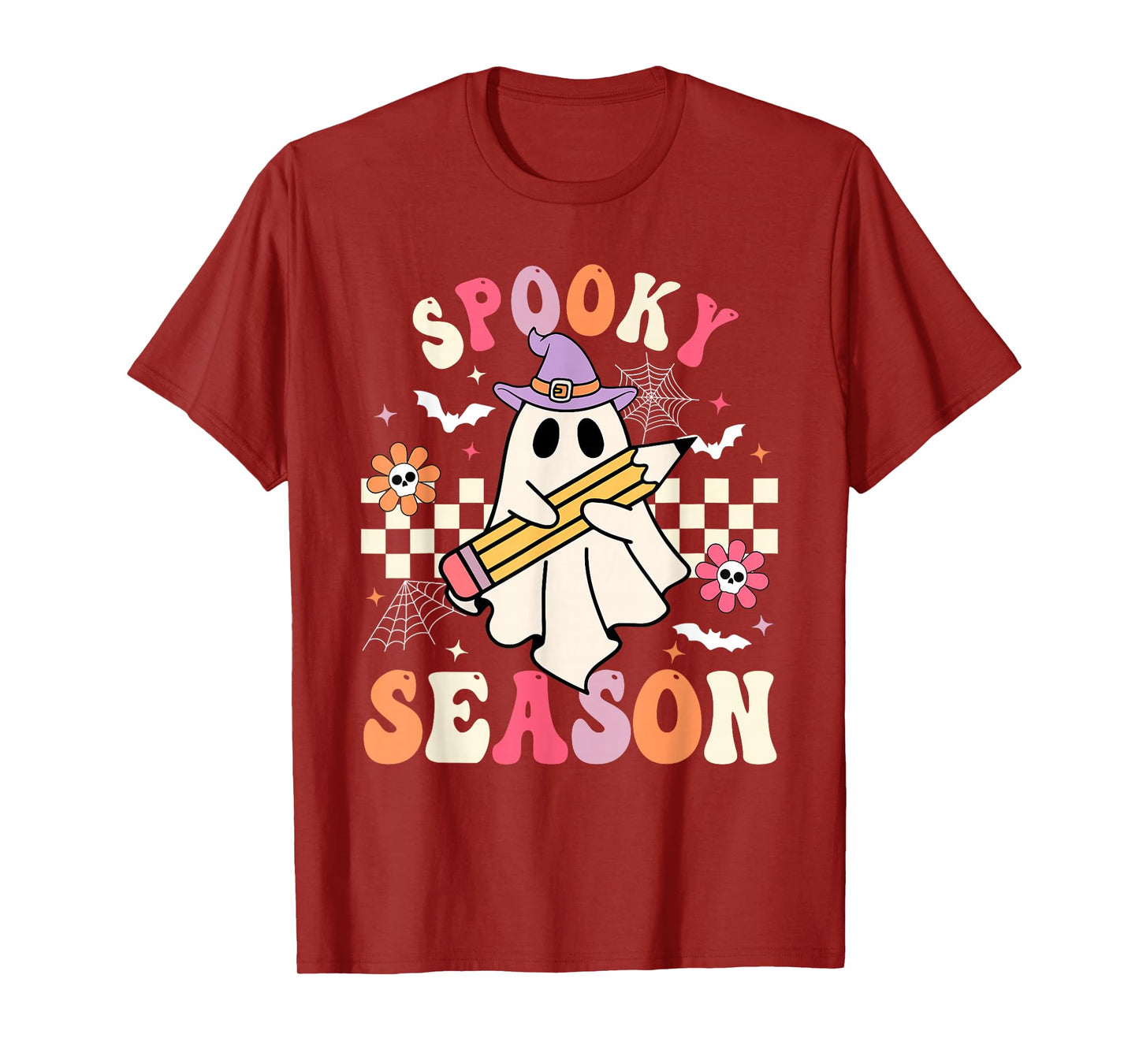 Spooky Season Retro Happy Halloween Ghost Women Toddler Girl T-Shirt