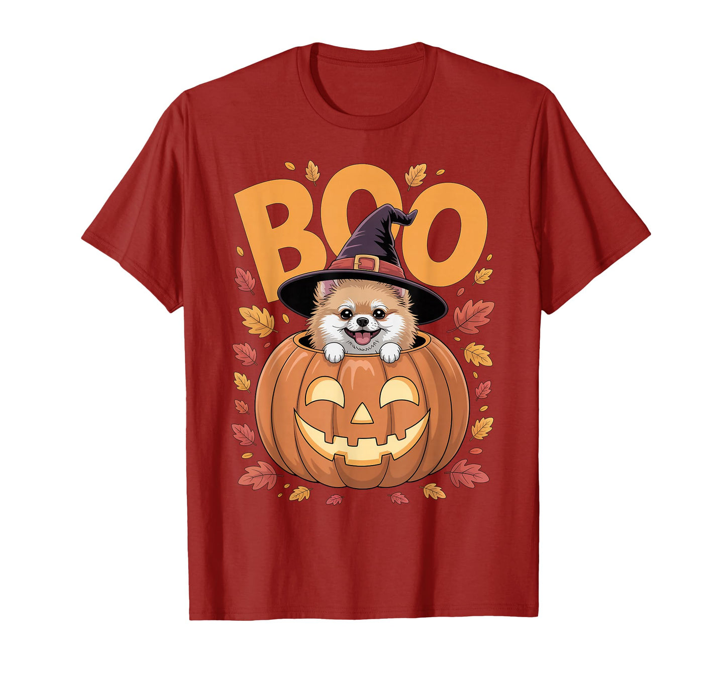 Pom Costume on Pumpkin Halloween Pomeranian T-Shirt