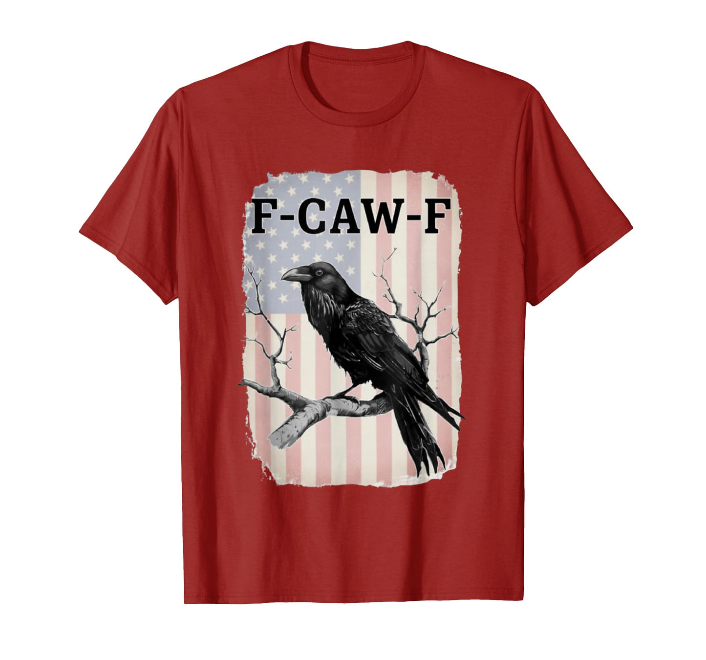 F-CAW-F Black Crow Faded Distressed USA Flag T-Shirt