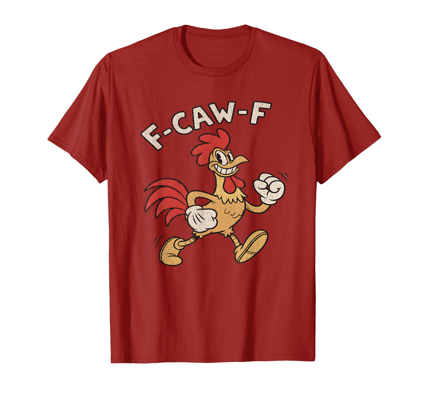 F-CAW-F Retro 1930's Cartoon Style Chicken Funny Vintage T-Shirt