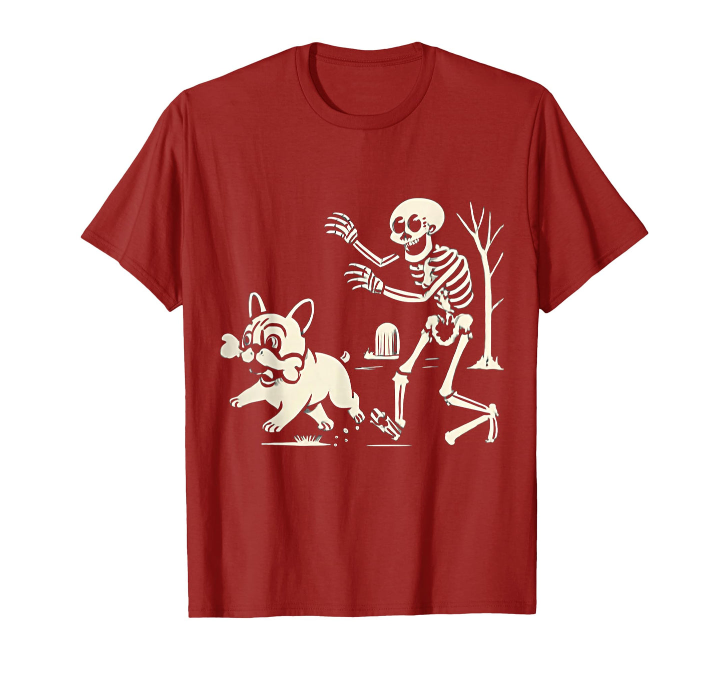 Funny Halloween French Bulldog Skeleton Spooky Season T-Shirt