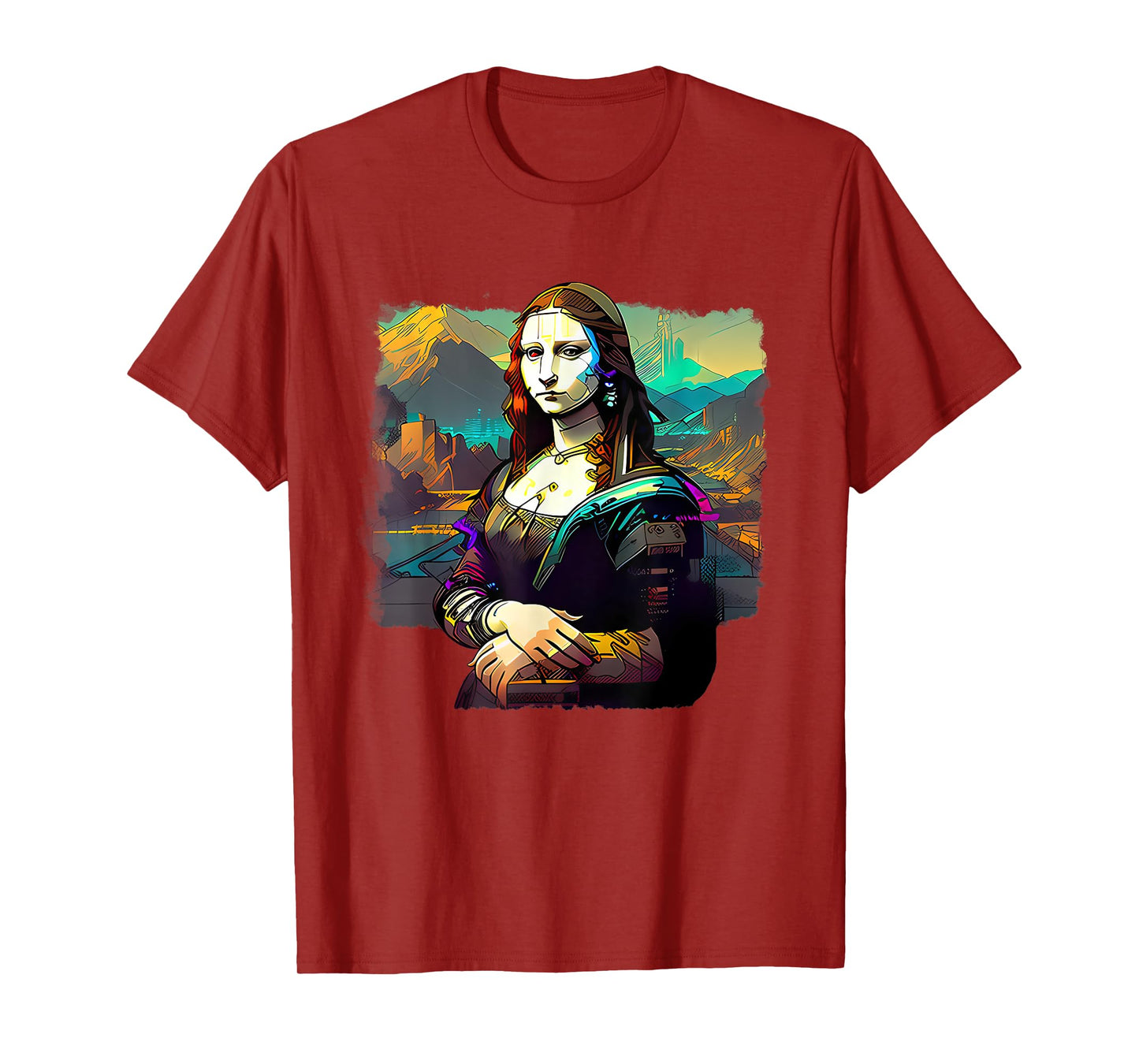 Cyberpunk Aesthetic - Cyberpunk Mona Lisa - Famous Painting T-Shirt