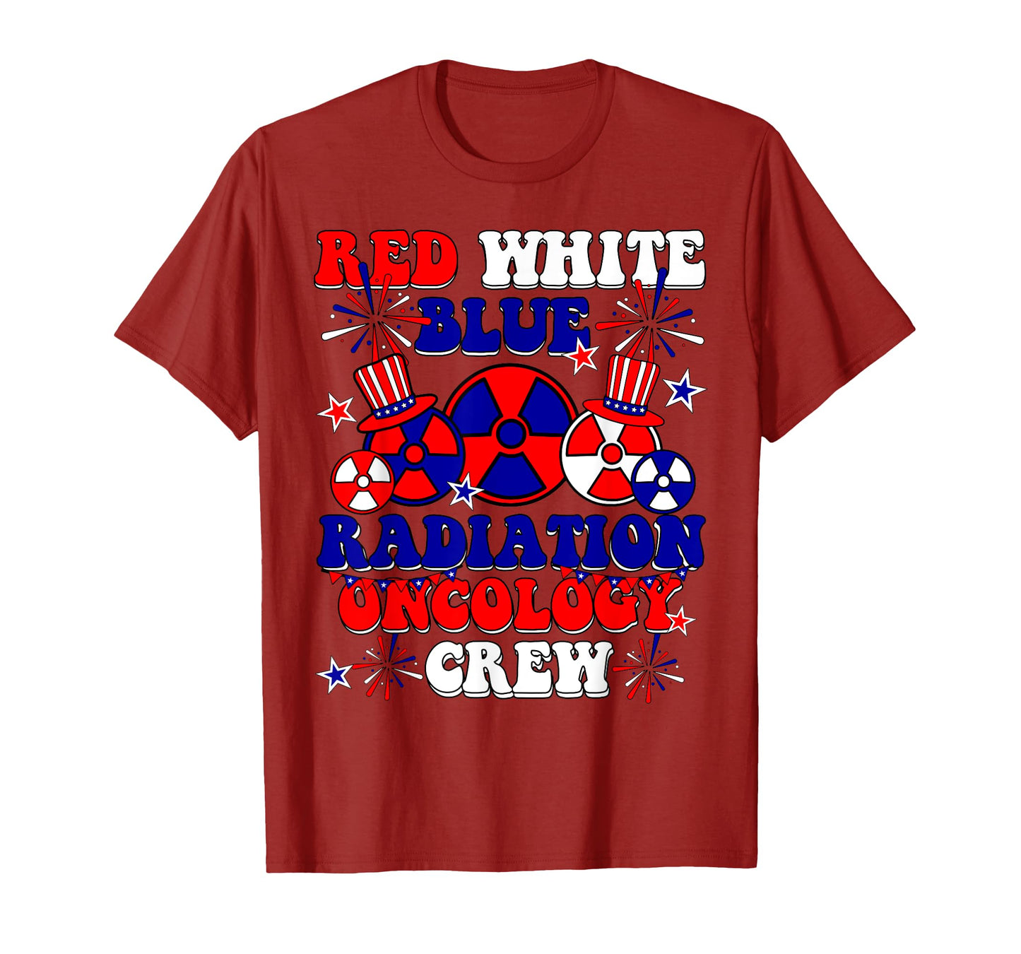 Red White And Blue Radiation Oncology Crew RT 4th Of July T-Shirt