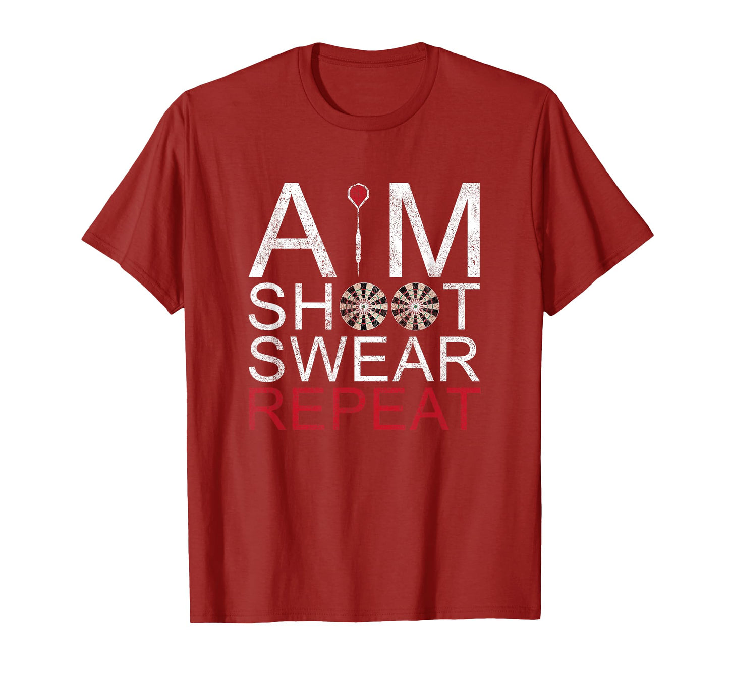 Aim Shoot Swear Repeat Darts T-Shirt Retro Vintage Gift T-Shirt