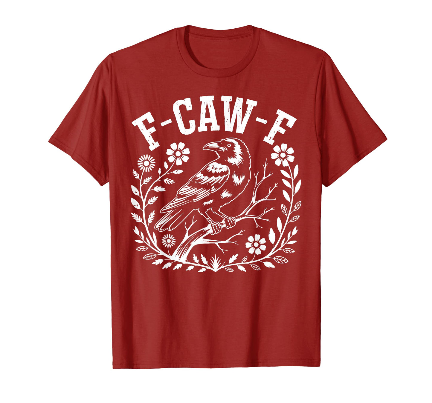 Retro F-Caw-F Black Crow Funny Black Bird Saying Meme Dark T-Shirt