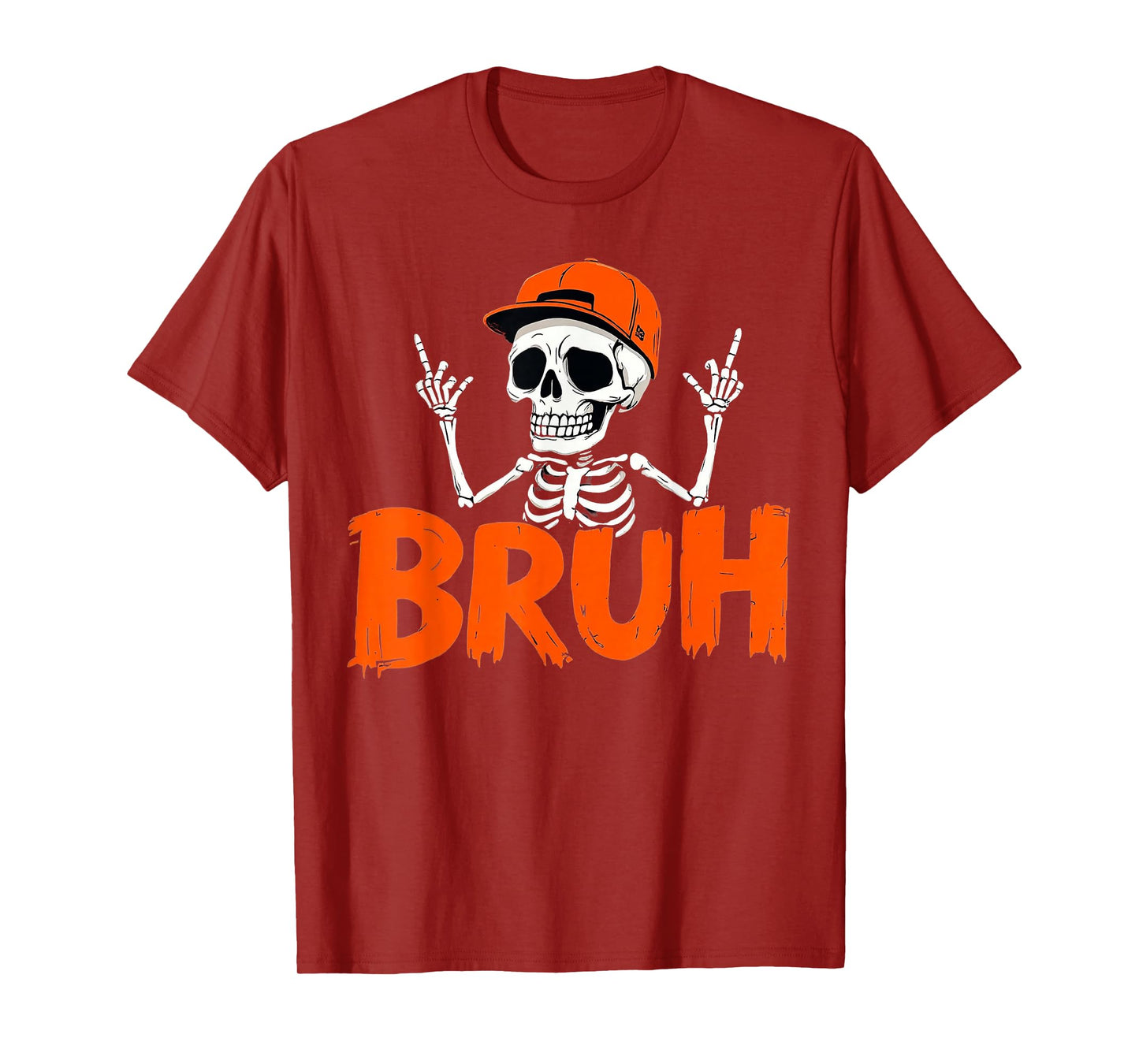Halloween Punk Rock Skeleton Cool Rockers Skaters Bruh T-Shirt