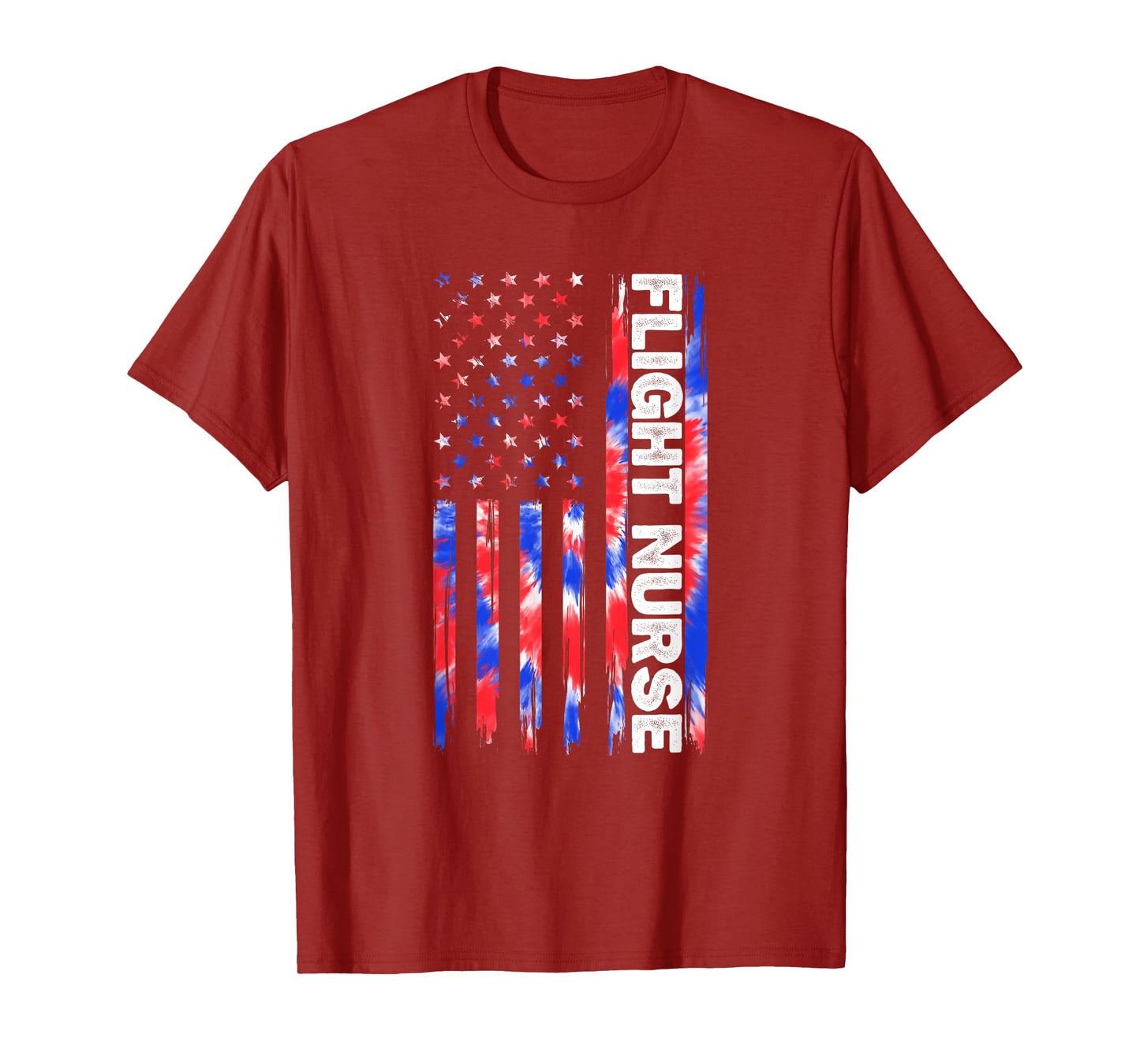 Flight Nurse Nursing Tie Dye American Flag 4th Of July Usa T-Shirt