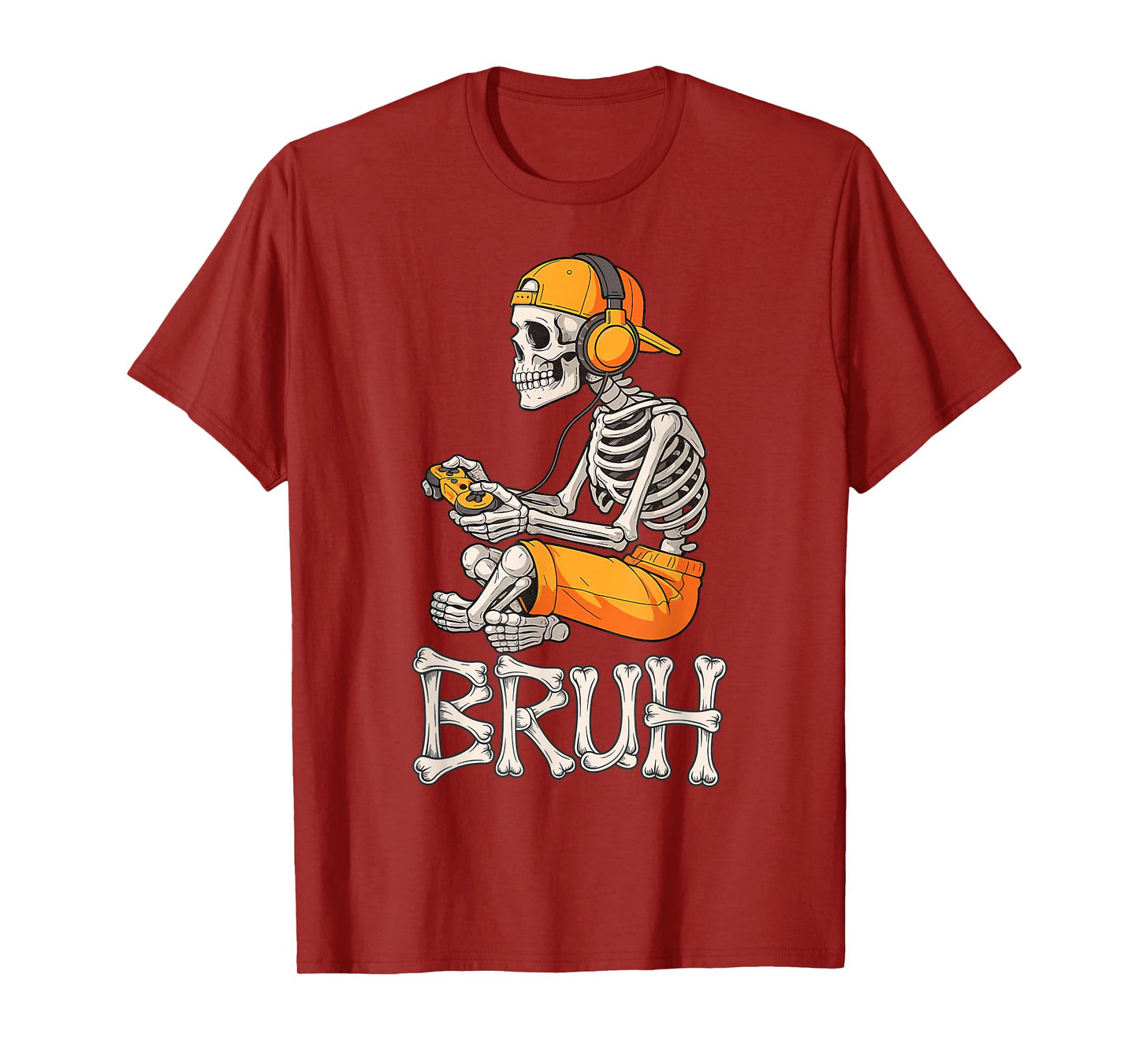 Bruh Halloween Skeleton Gaming for Mens Boys Toddlers Kids T-Shirt