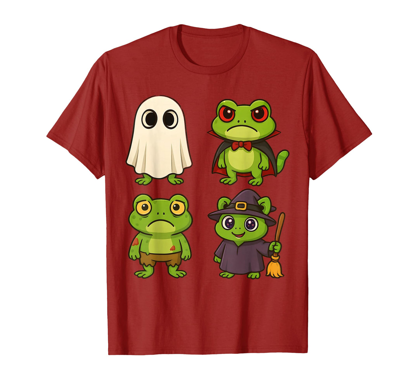 Funny Frog Ghost Witch Zombie Halloween Costume Boys Girls T-Shirt