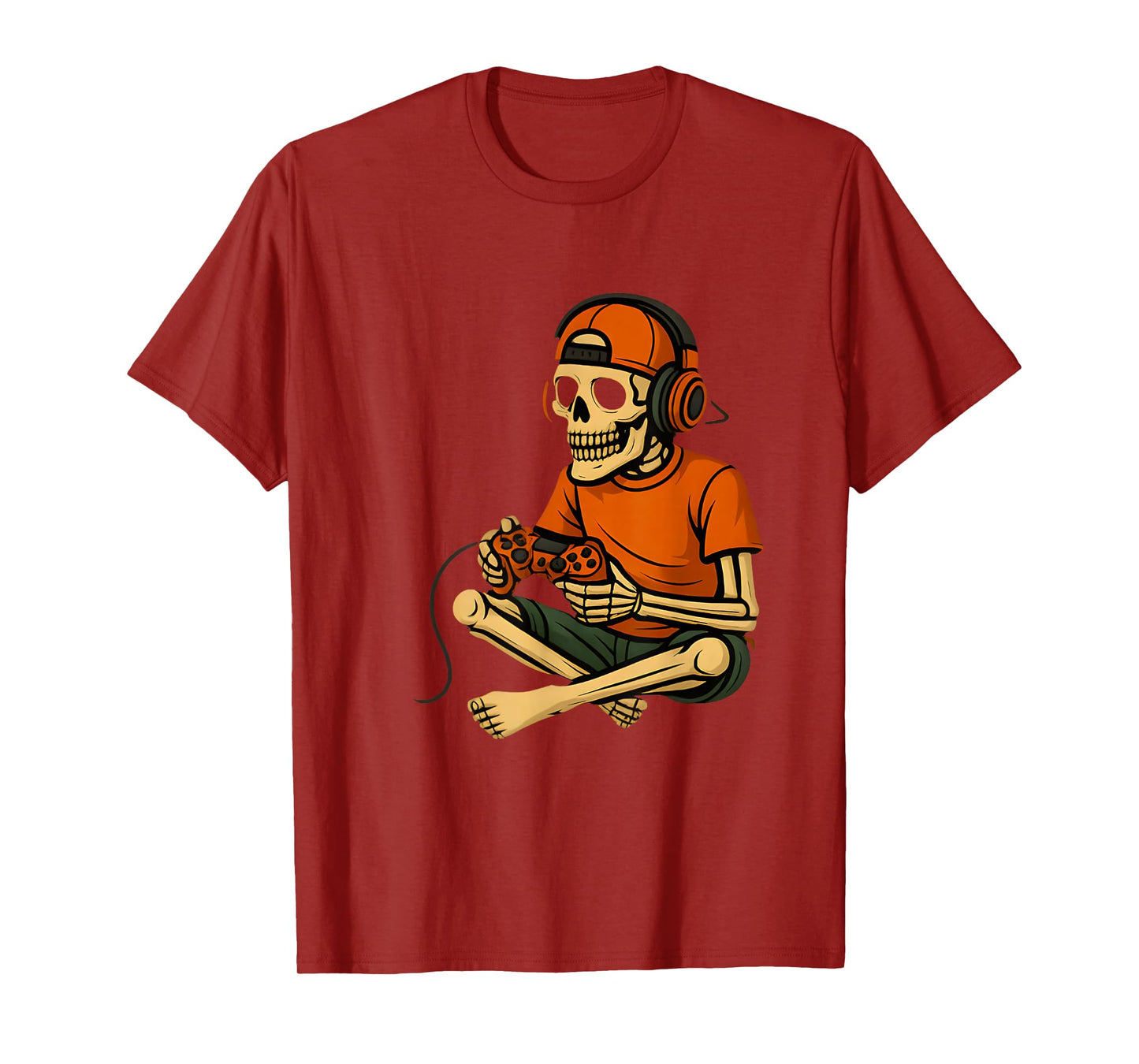 Spooky Skeleton Gamer Halloween Costume for Men Boys Kids T-Shirt