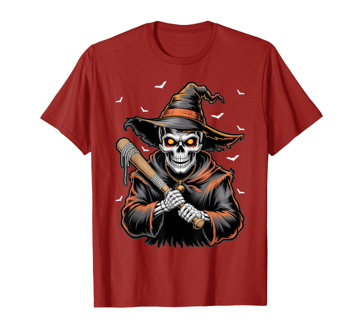 Skeleton Witch Baseball Player Halloween Costume Party 2025 T-Shirt