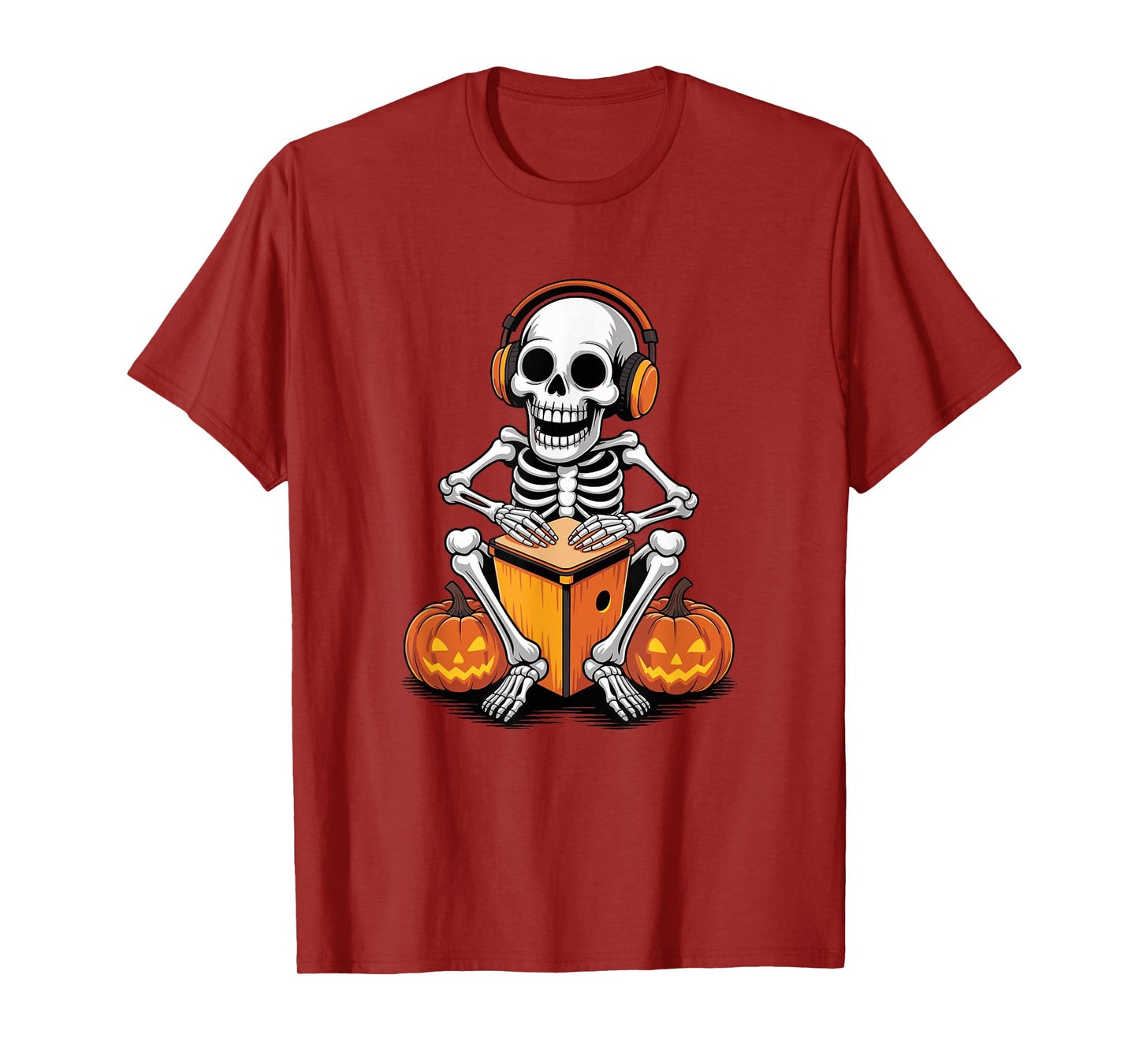 Halloween Skeleton Cajón Player Cajon Box T-Shirt