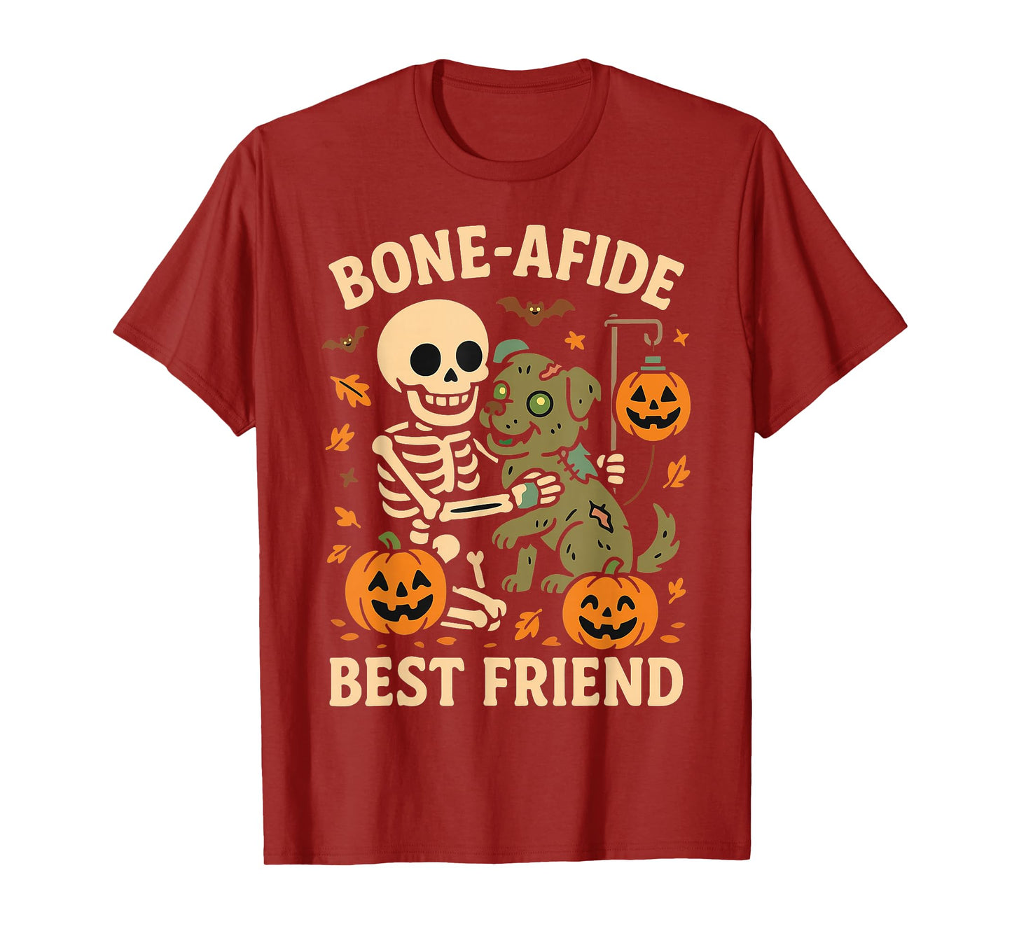 Halloween Skeleton Zombie Dog Best Friend Funny T-Shirt