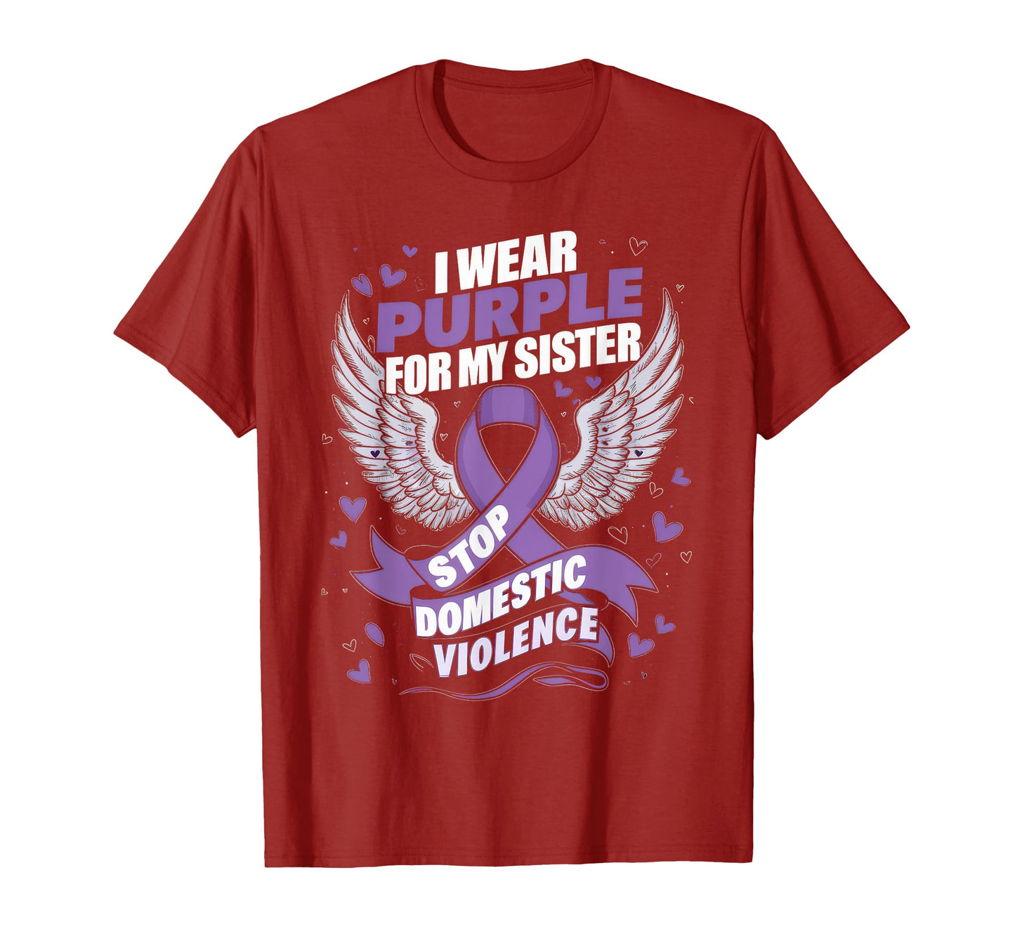 I Wear Purple For My Sister Gift Domestic Violence Awareness T-Shirt