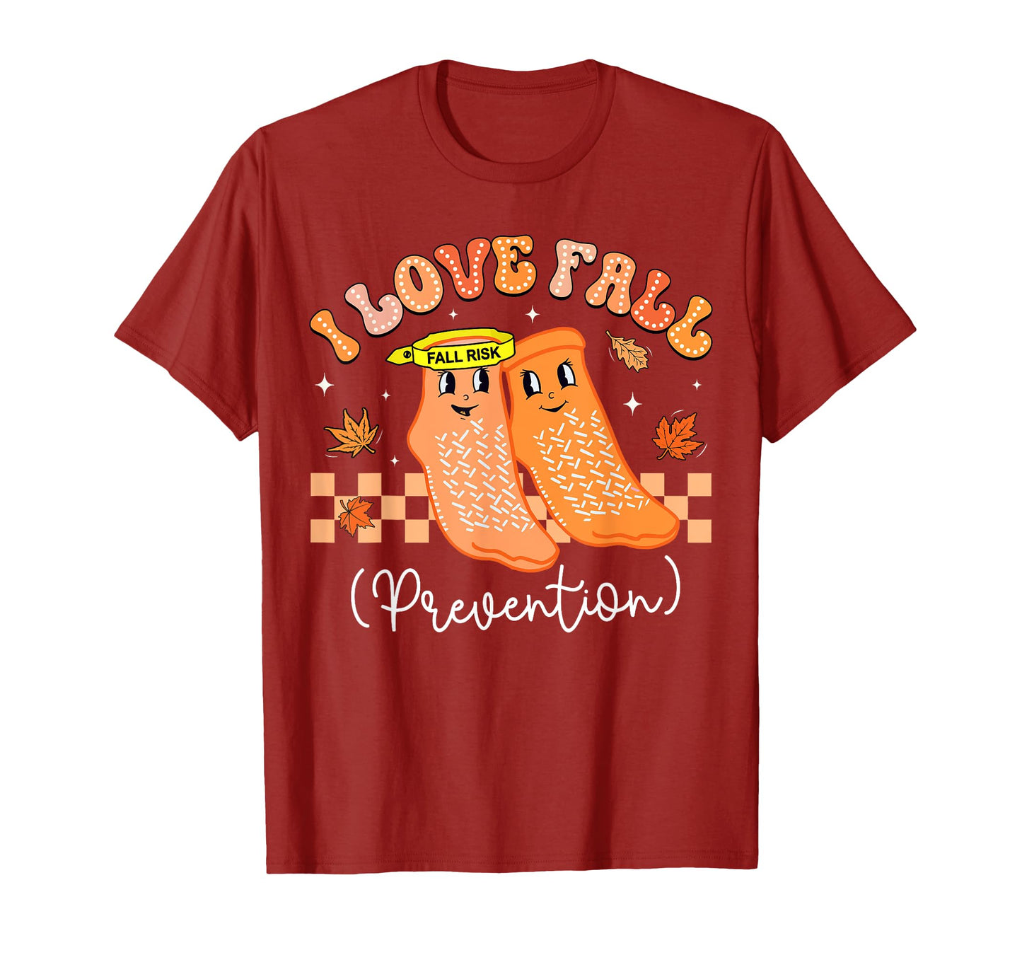 Groovy Retro I Love Fall Prevention Fall Physical Therapy T-Shirt