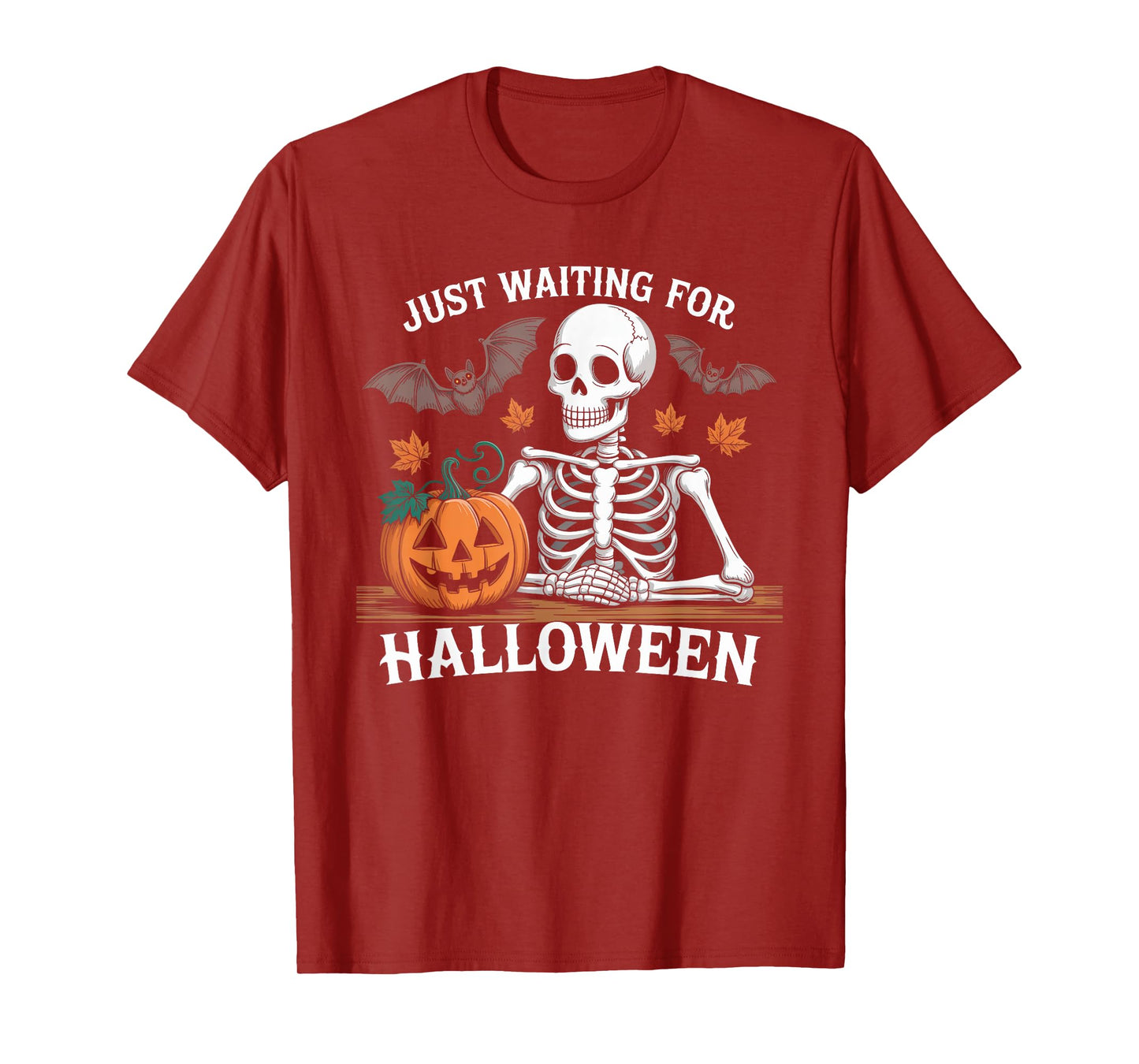 Just Waiting for Halloween Skeleton Coffee Jack Or Lantern T-Shirt