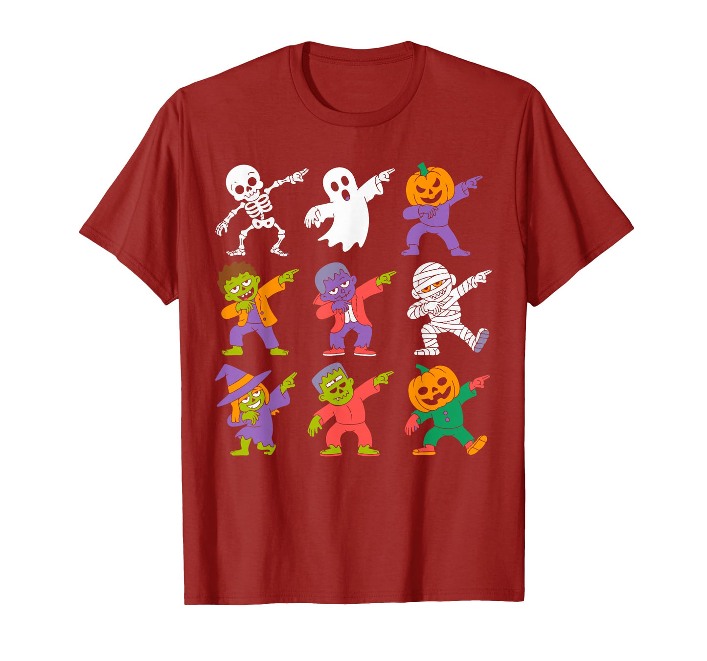 Halloween Ghost Pumpkin Skeleton Dab Costume Boys Girls Kids T-Shirt