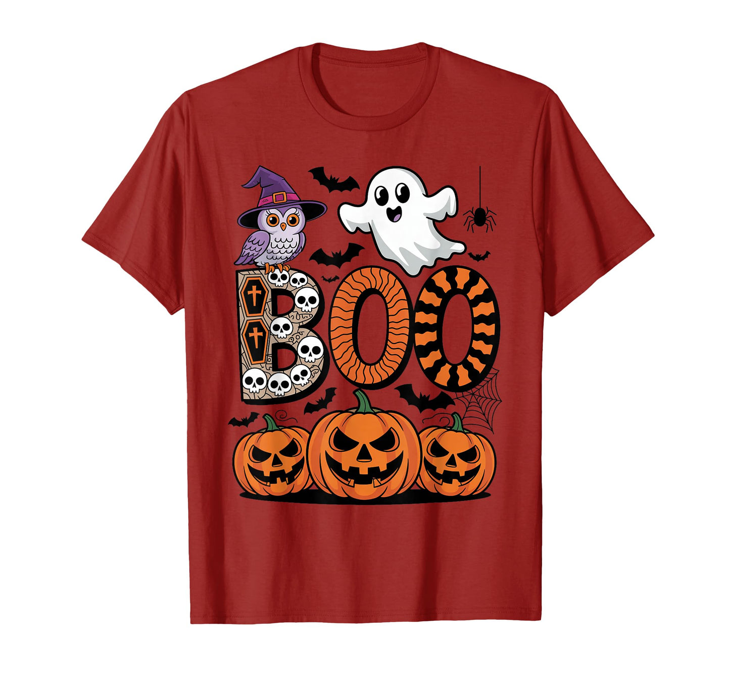 Boo Ghost Halloween Trick or Treat Funny Owl Witch Costume T-Shirt