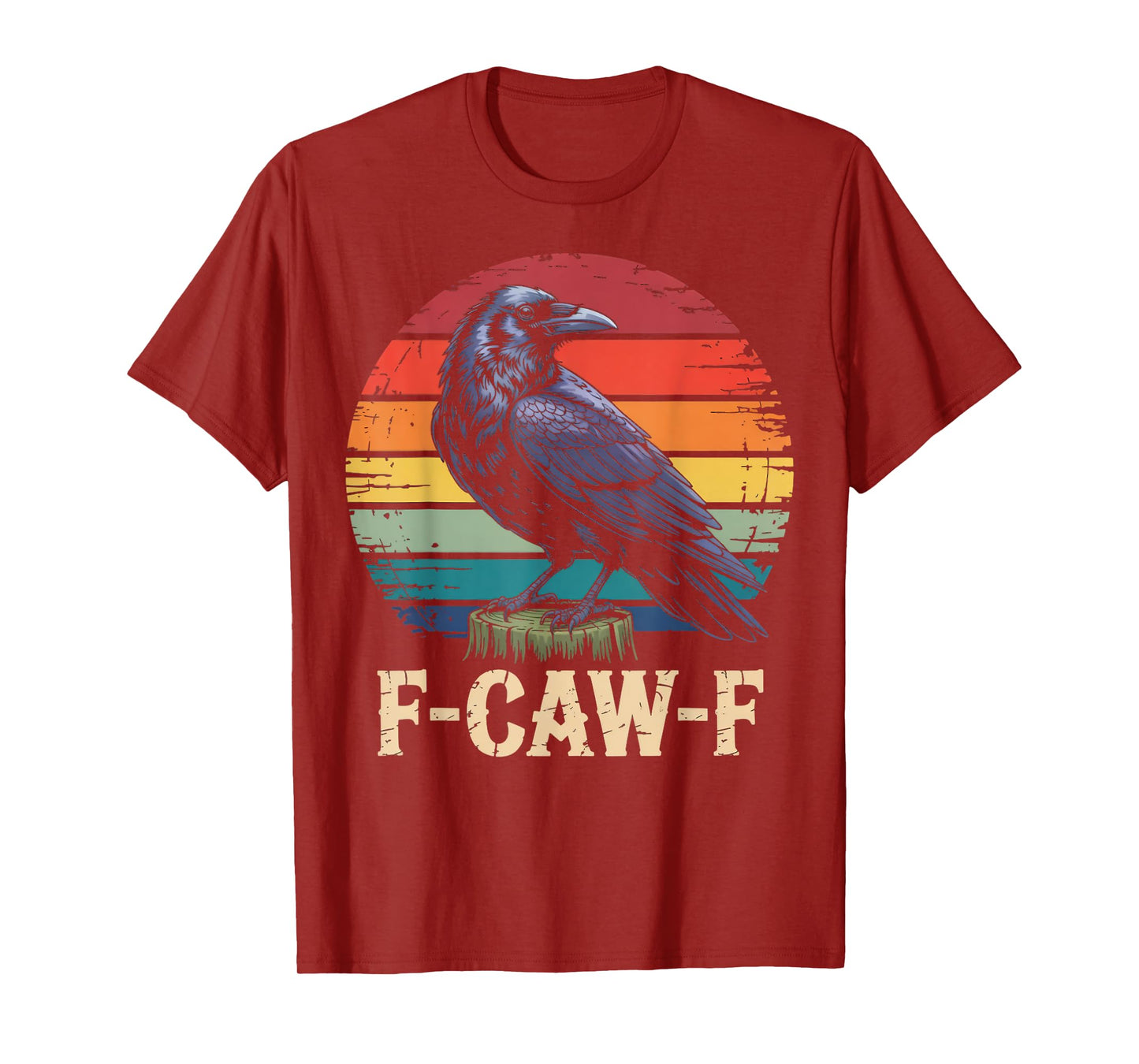 Vintage Crow F-Caw-F Animal Gothic Birds Animal Funny Crow T-Shirt