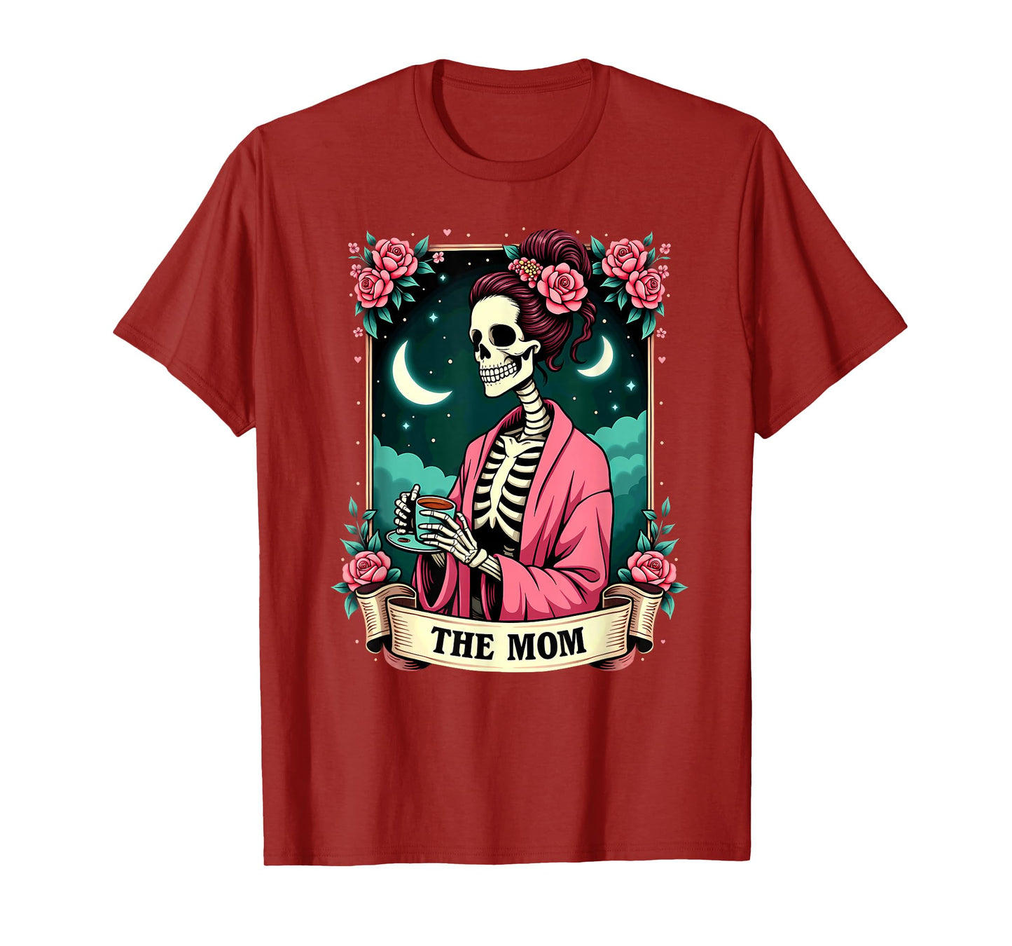 Gothic Tarot Card The Mom Skeleton Coffee T-Shirt