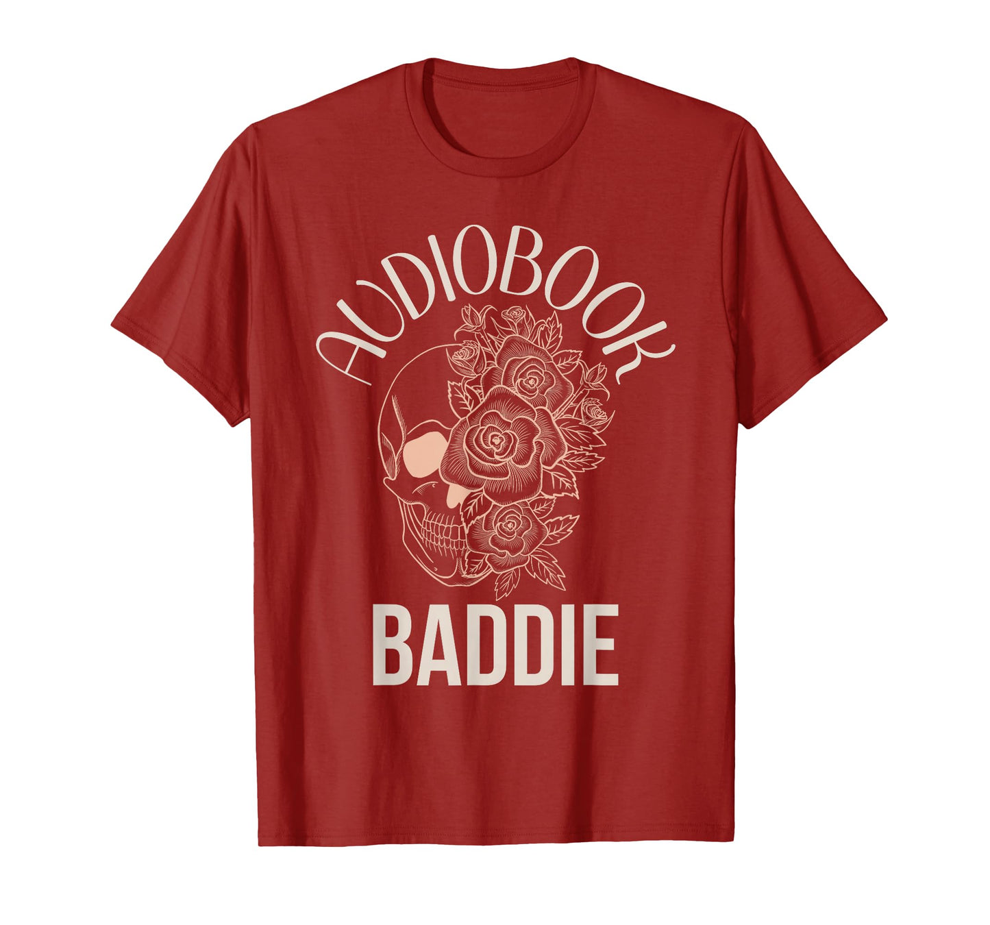 Audio Book Lovers Women Dark Romance Merch Baddie Skeleton T-Shirt