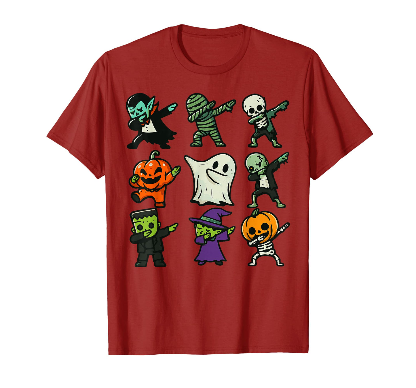 Ghost Pumpkin Skeleton Dab Costume Boys Girls Kids Halloween T-Shirt