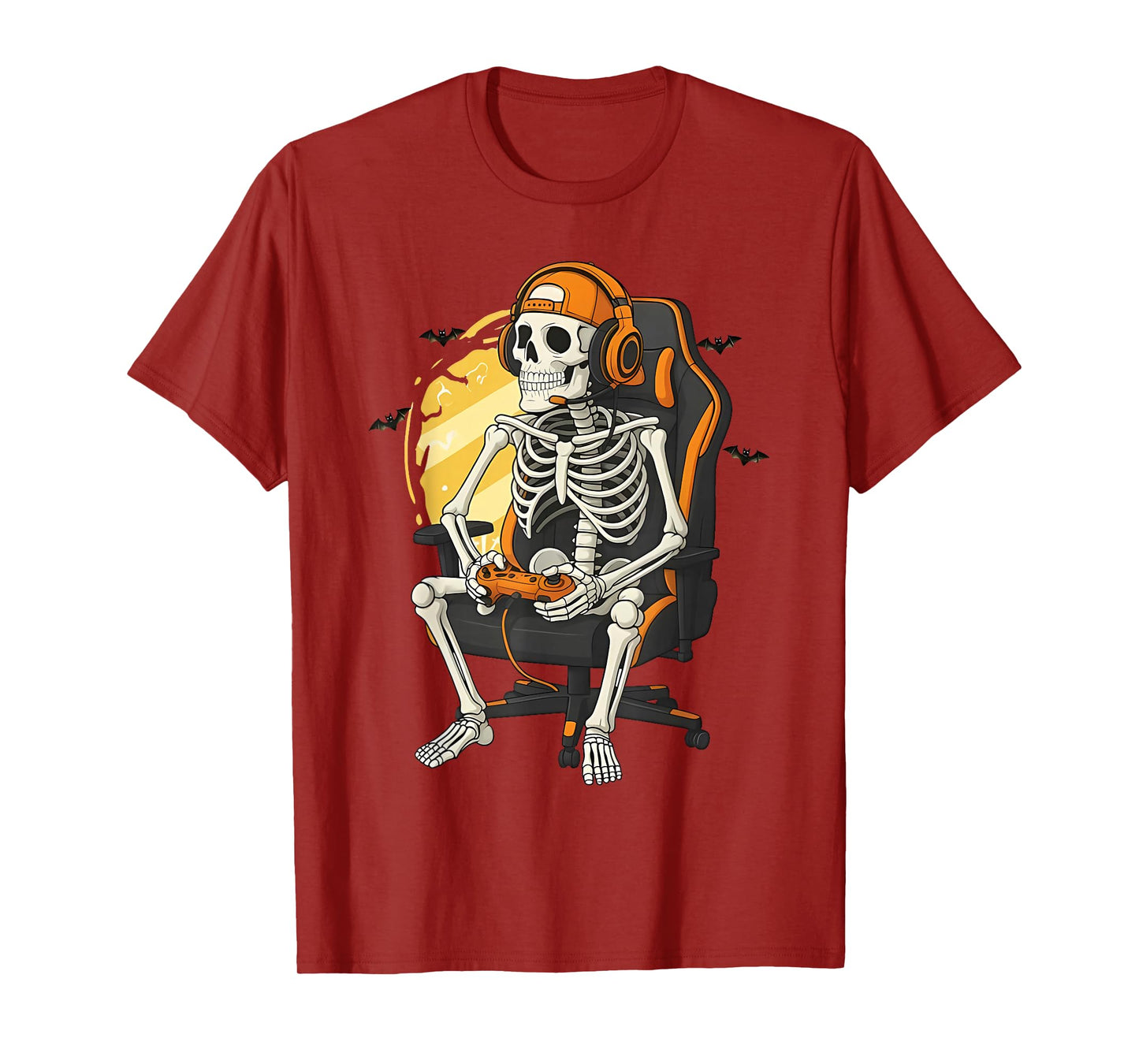 Funny Halloween Skeleton Gamer Video Gaming Boys Men Kids T-Shirt