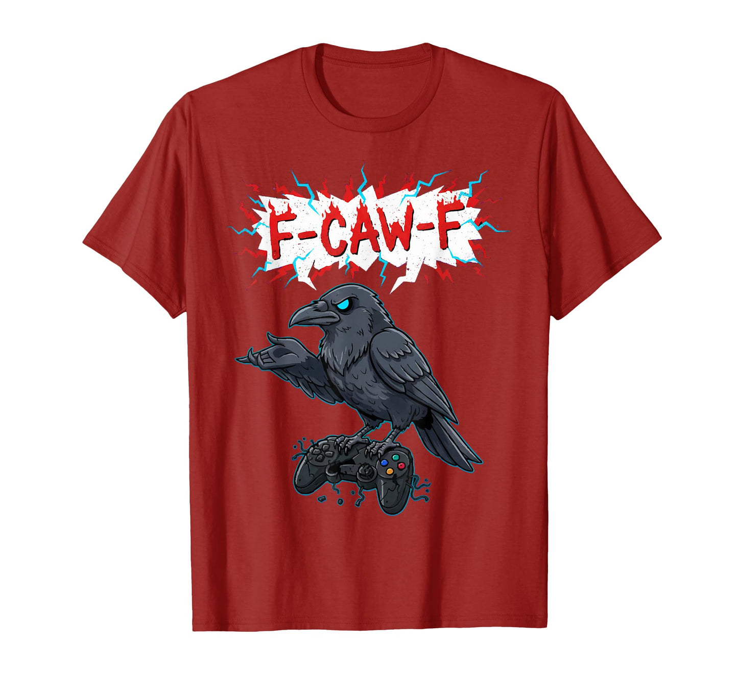 F-Caw-F Crow Funny Video Gamer Gothic Adult Humor Halloween T-Shirt