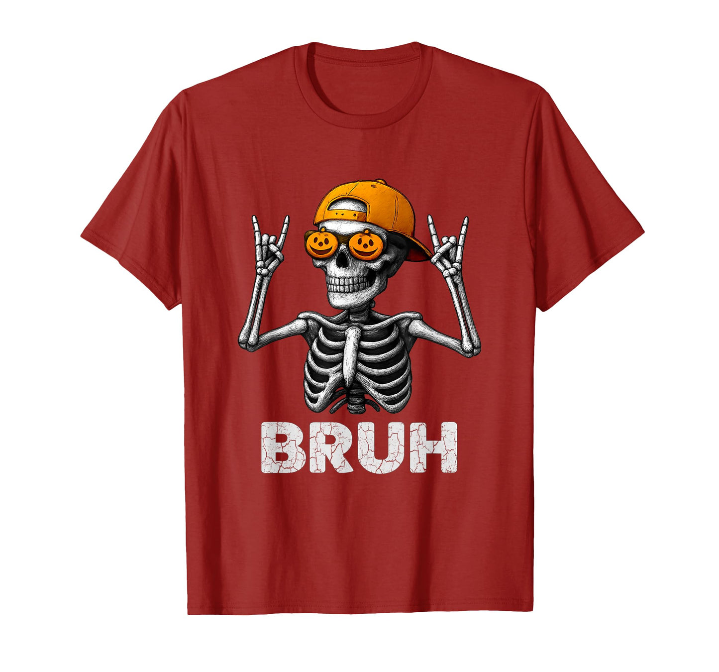 Bruh Halloween Skeleton Rock On for Mens Boys Toddlers Kids T-Shirt