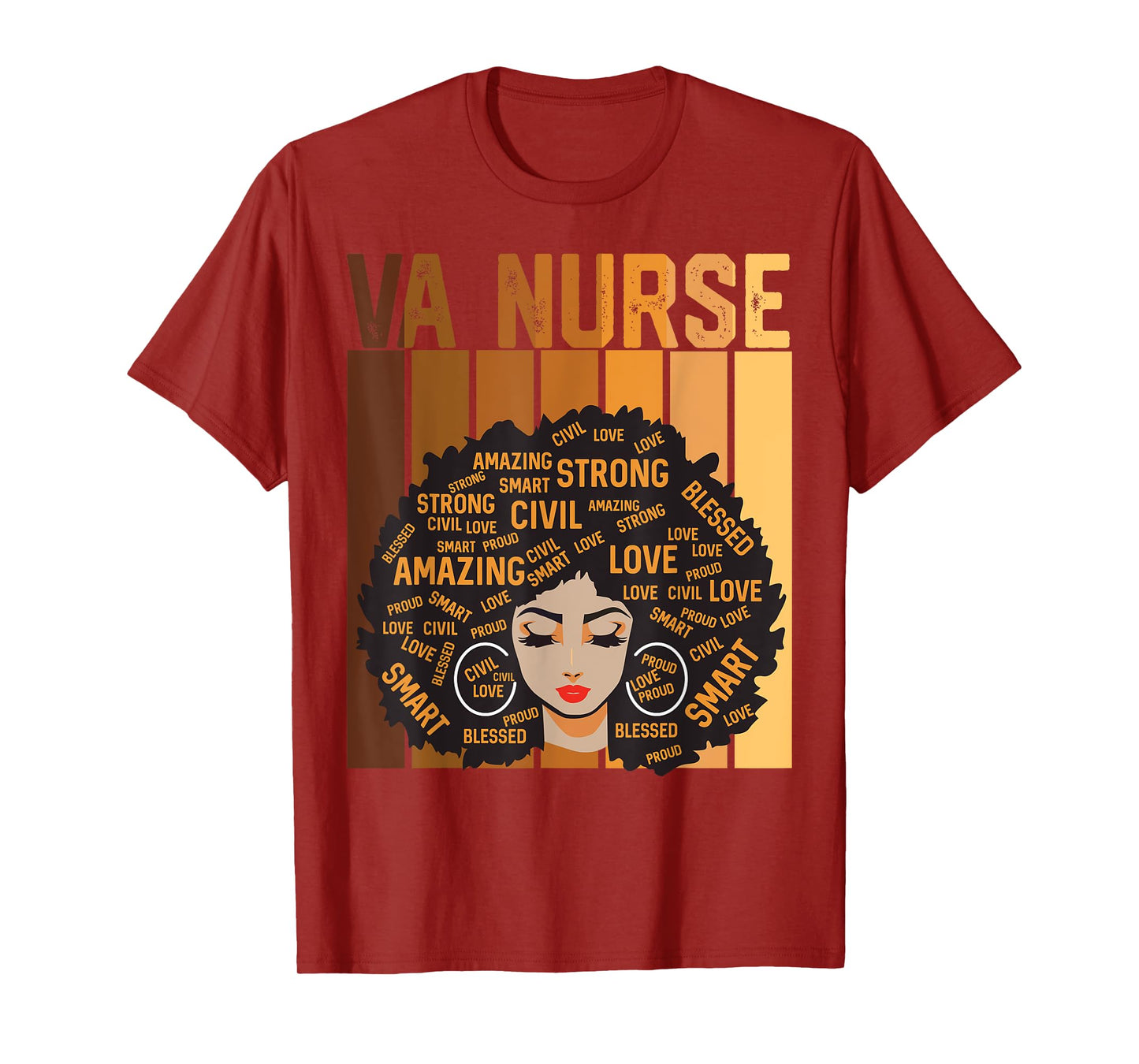VA Nurse Afro African American Women Black History Month T-Shirt