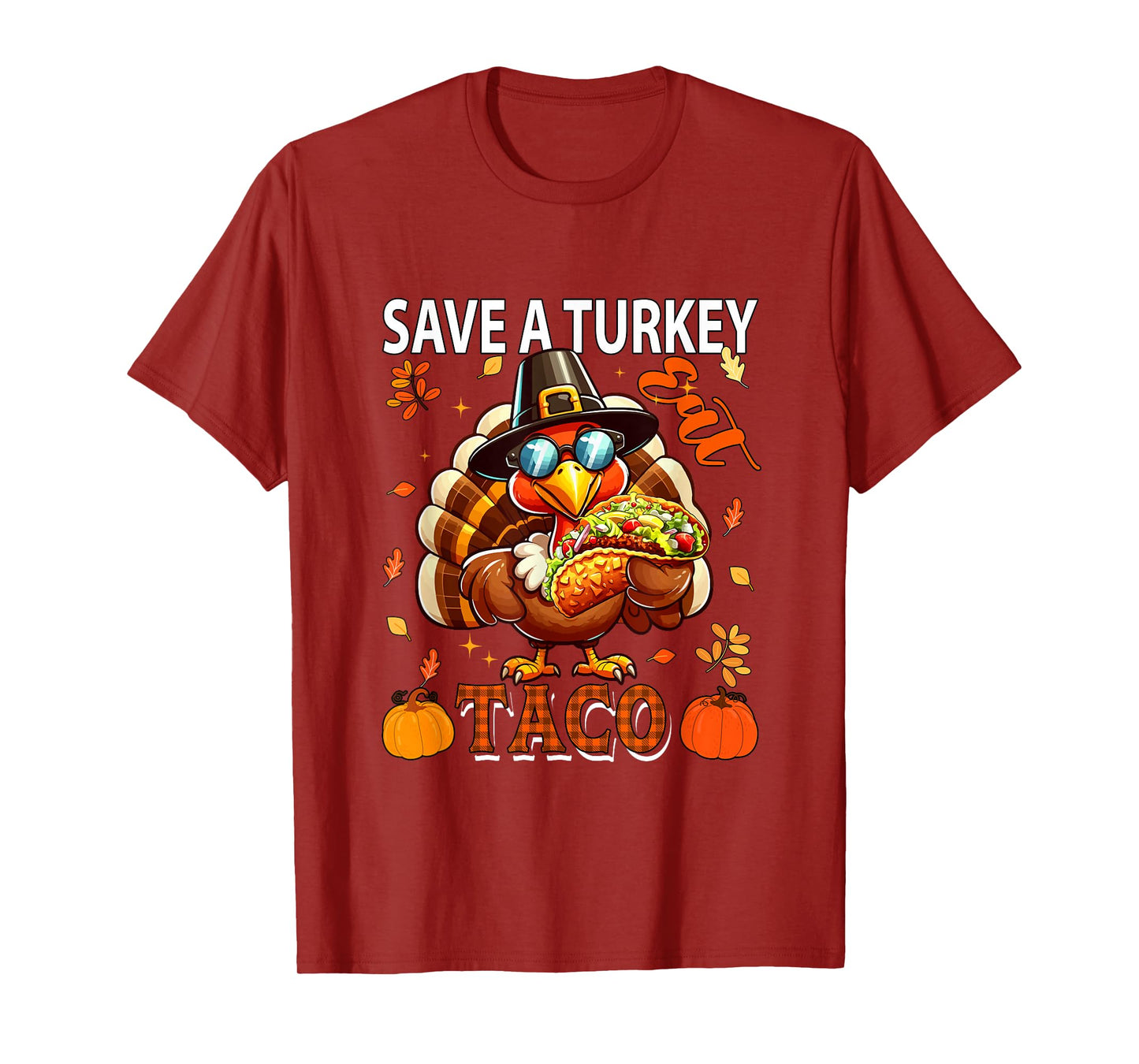 Vintage Eat Taco Save Turkey Thanksgiving Food Lover T-Shirt