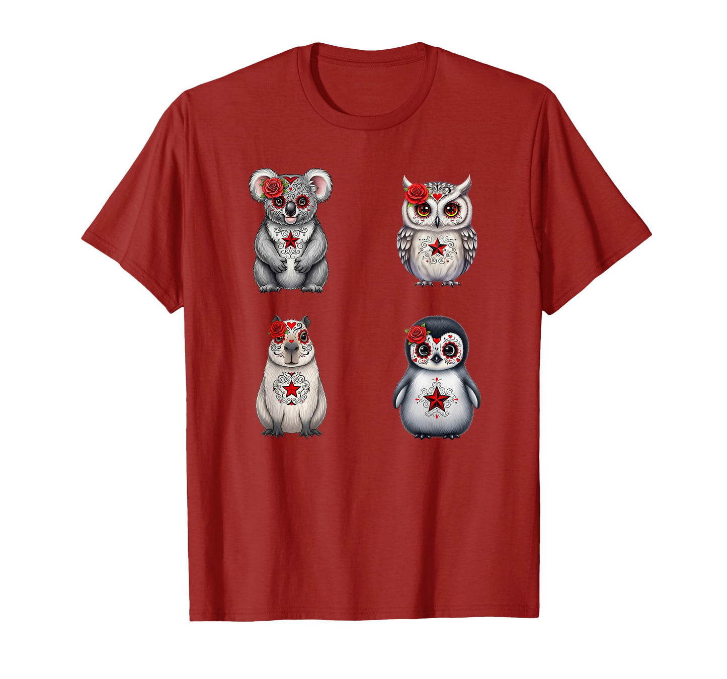 Cute Sugar Skull Animals Halloween T-Shirt