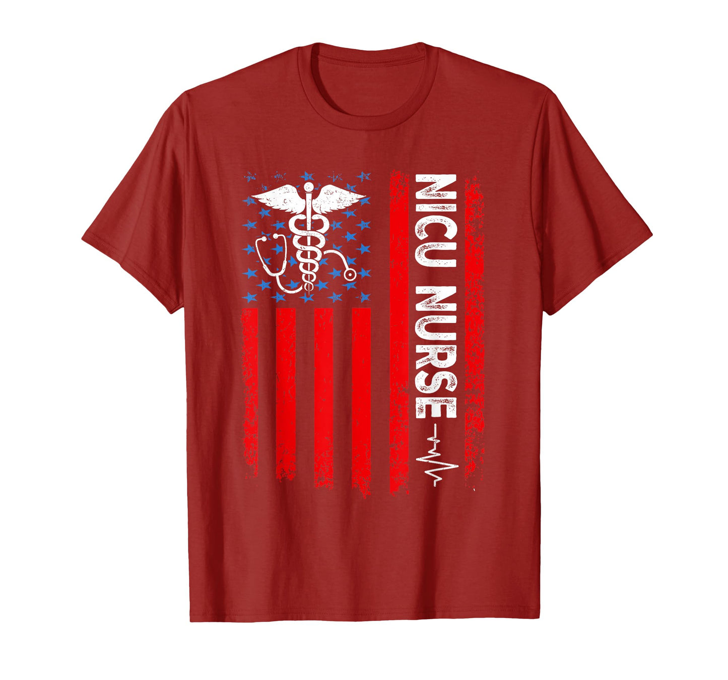 NICU Nurse American Flag Patriotic NICU Nurse 4th Of July T-Shirt for Women Men