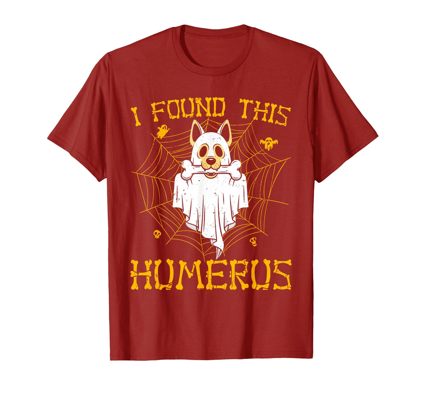 I Found This Humerus Ghost Dog Funny Halloween Bone Graphic T-Shirt