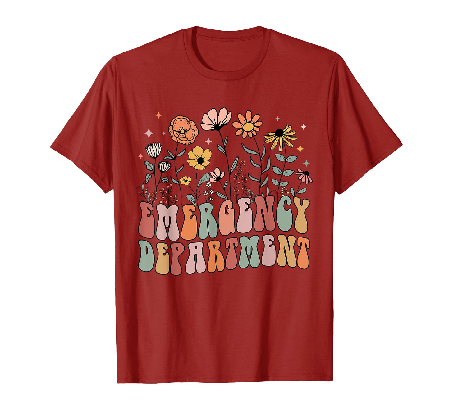 Emergency Department Room ED ER Nurse Tech Floral For Women T-Shirt