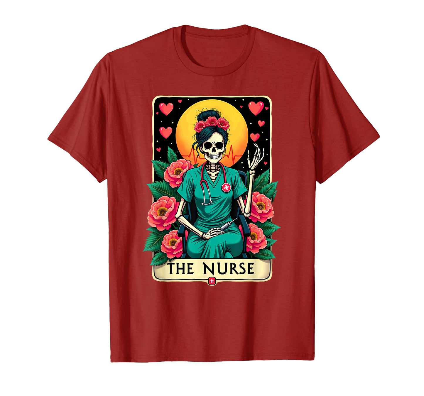 Gothic Tarot Card Nursing Skeleton The Nurse T-Shirt