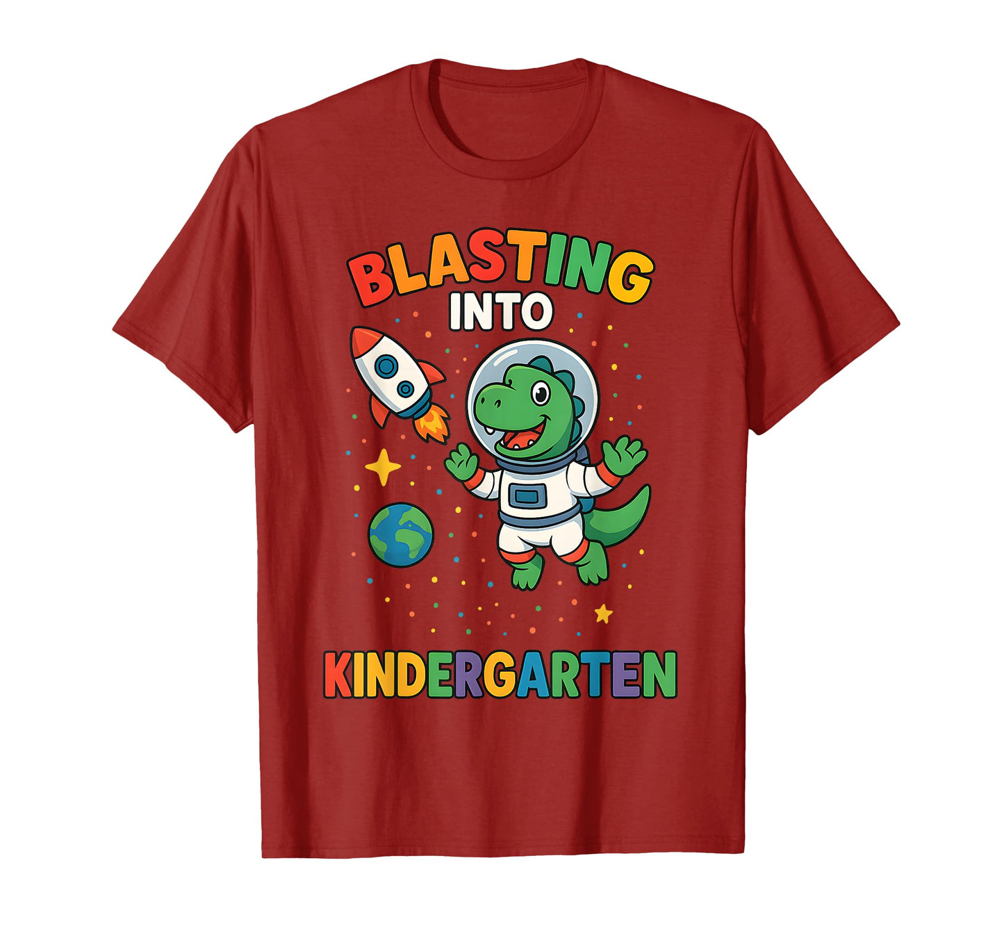 Blasting Into Kindergarten Dinosaur Astronaut Back To School T-Shirt