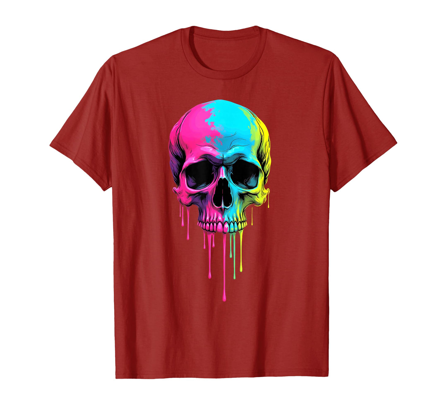 Colorful Skull Melting Halloween T-Shirt