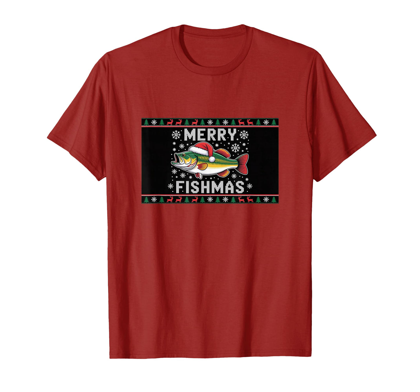 Merry Fishmas Bass – Funny Christmas Fishing T-Shirt