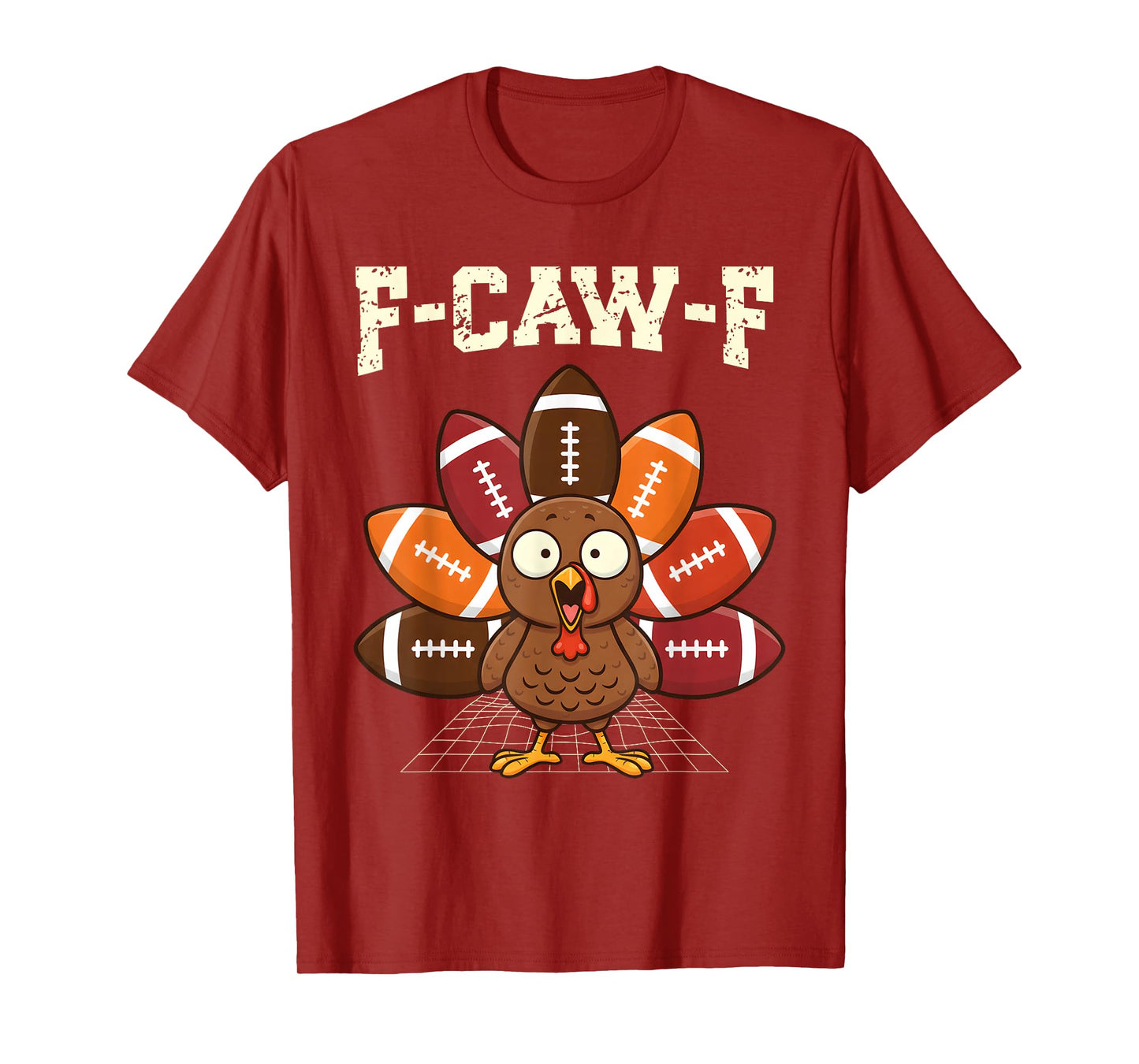 Funny Turkey F-Caw-F Football Thanksgiving Game Humor T-Shirt