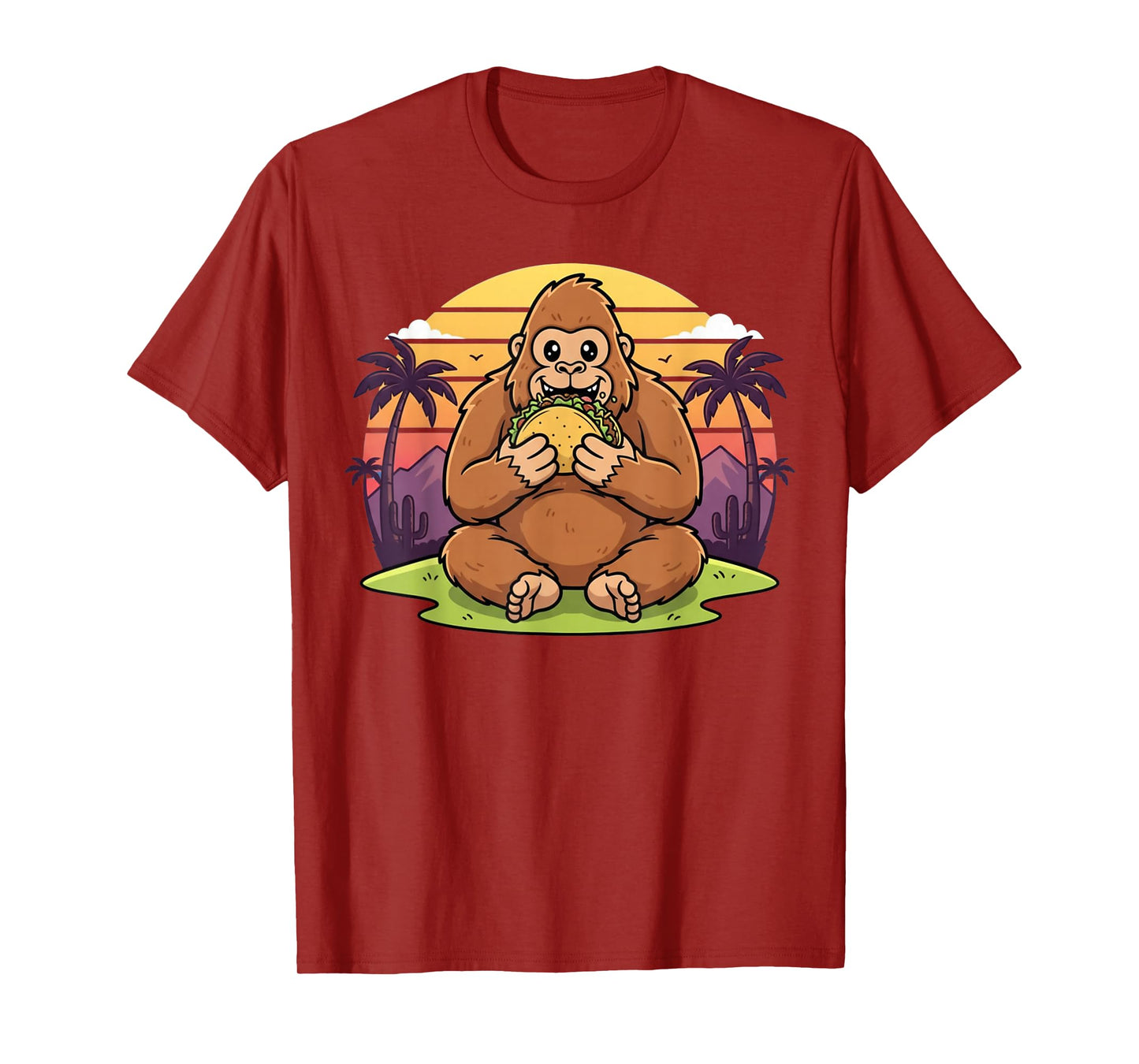 Taco Lover Bigfoot Vintage Design Gift for Men Women Kids T-Shirt