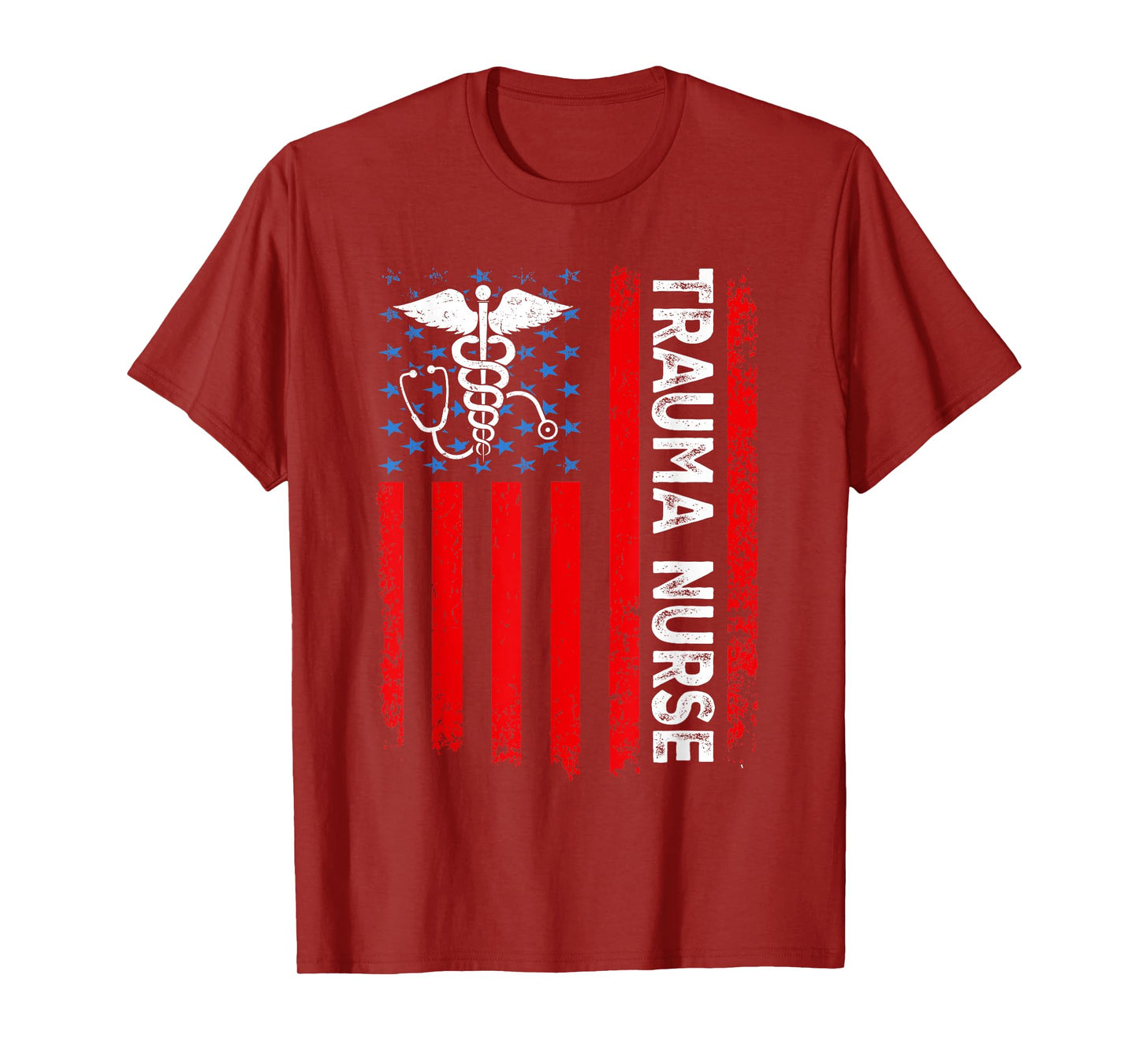 Trauma Nurse American Flag Patriotic 4th of July T-Shirt for Women Men