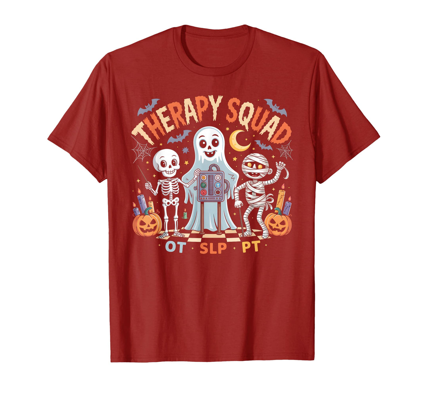 Retro Therapy Squad SLP OT PT Team Halloween Speech Physical T-Shirt