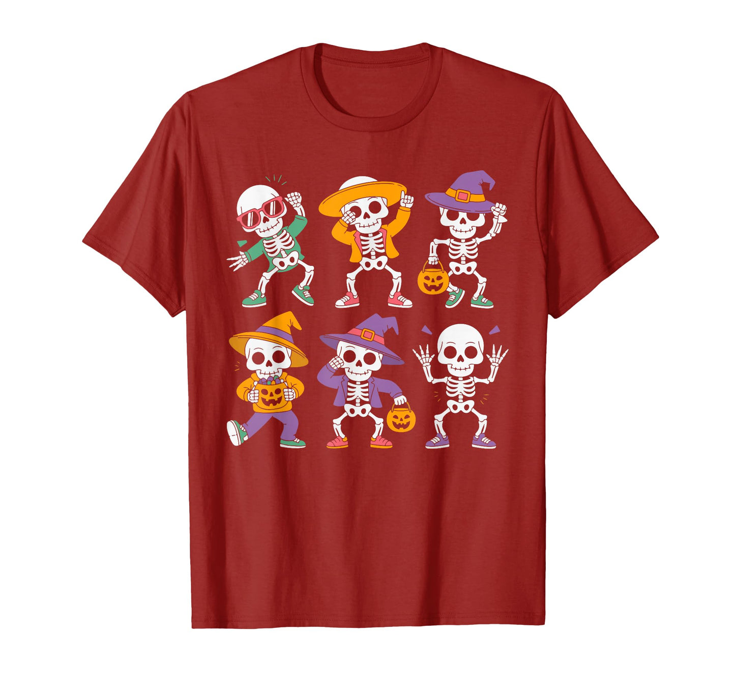 Dancing Skeleton Squad Halloween Trick Or Treat Party Funny T-Shirt