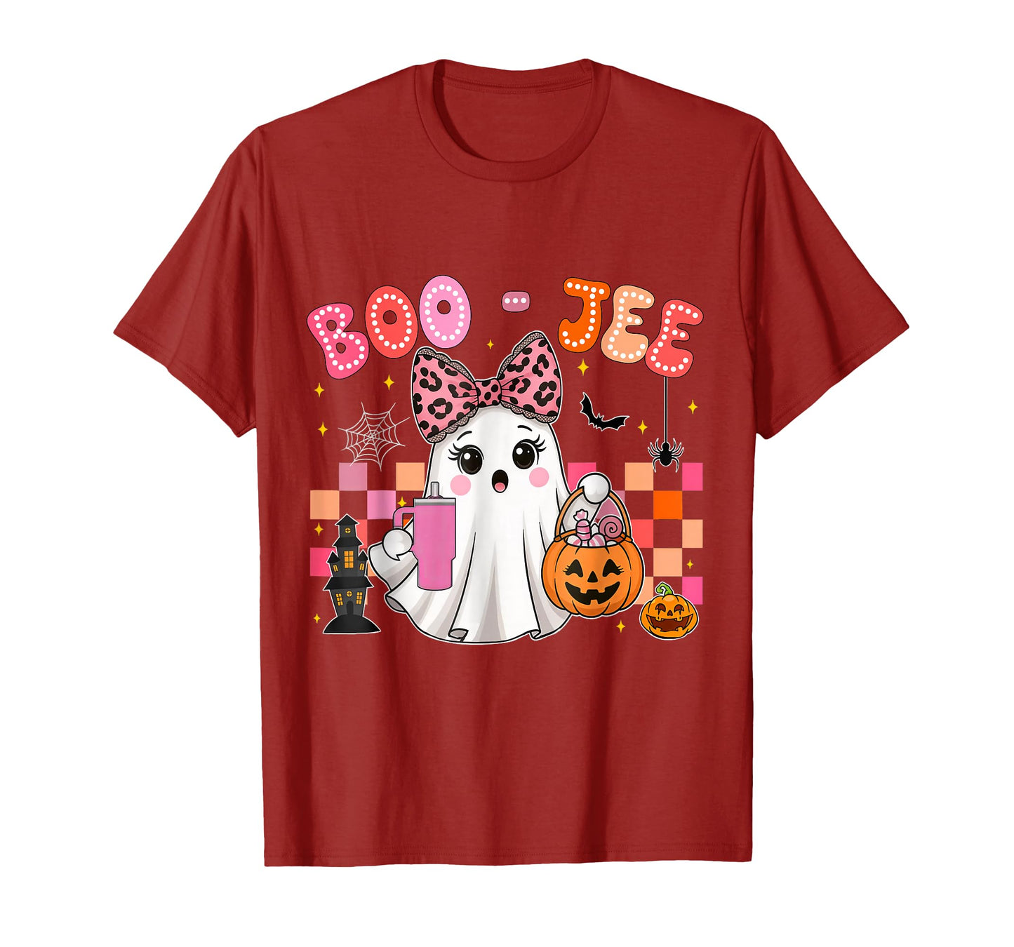 Cute Coquette Boo Ghost Halloween Costume Kids Toddler Girls T-Shirt