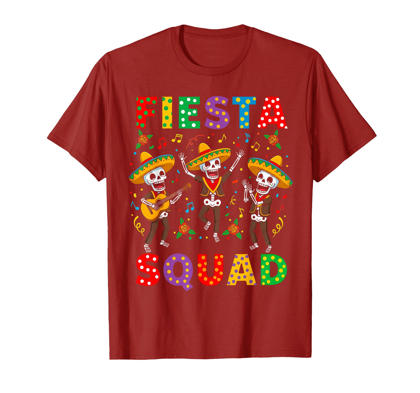 Fiesta Squad Cinco De Mayo Skeleton Funny Mexican Party T-Shirt