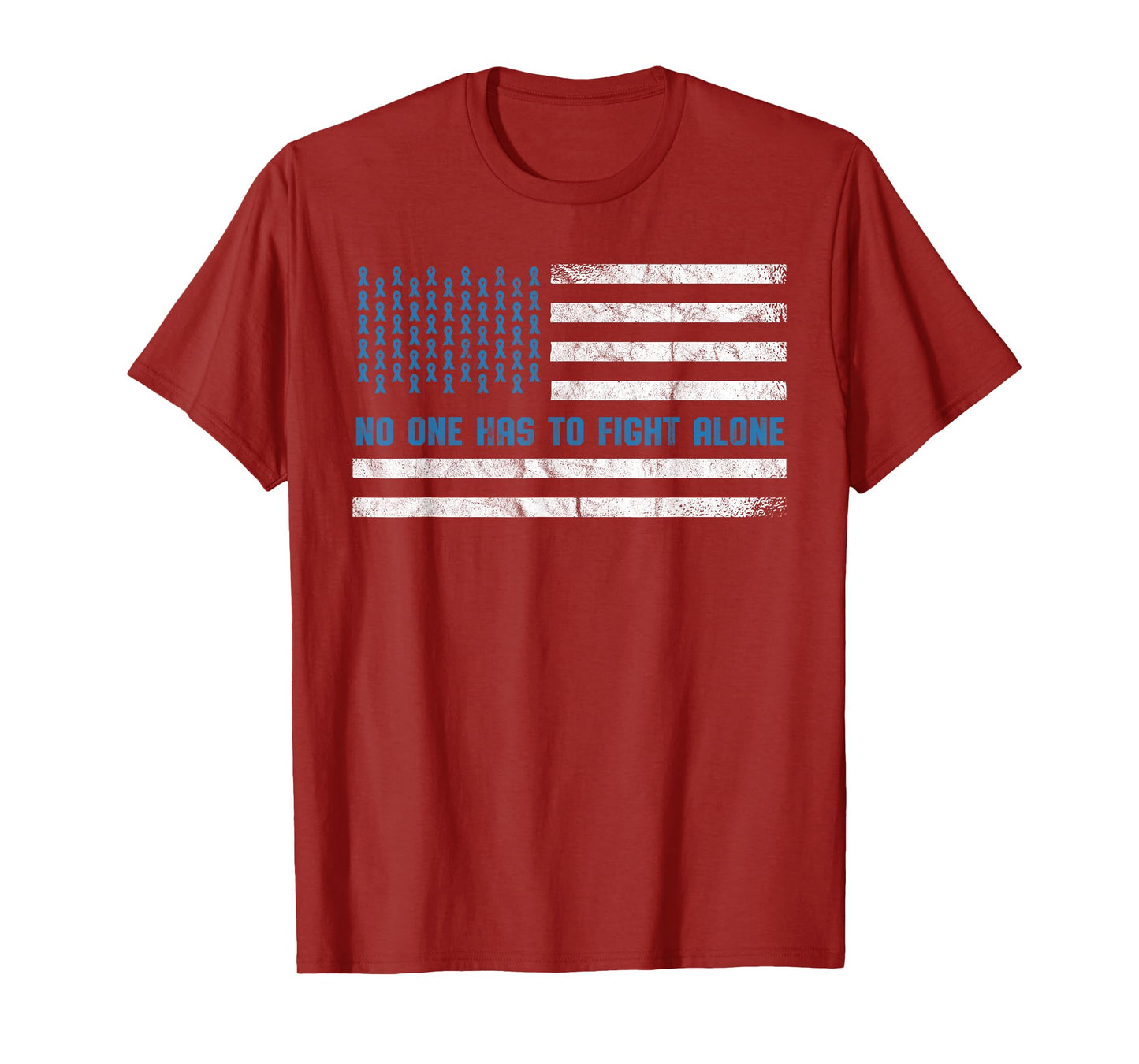 Diabetes Awareness No One Has To Fight Alone American Flag T-Shirt